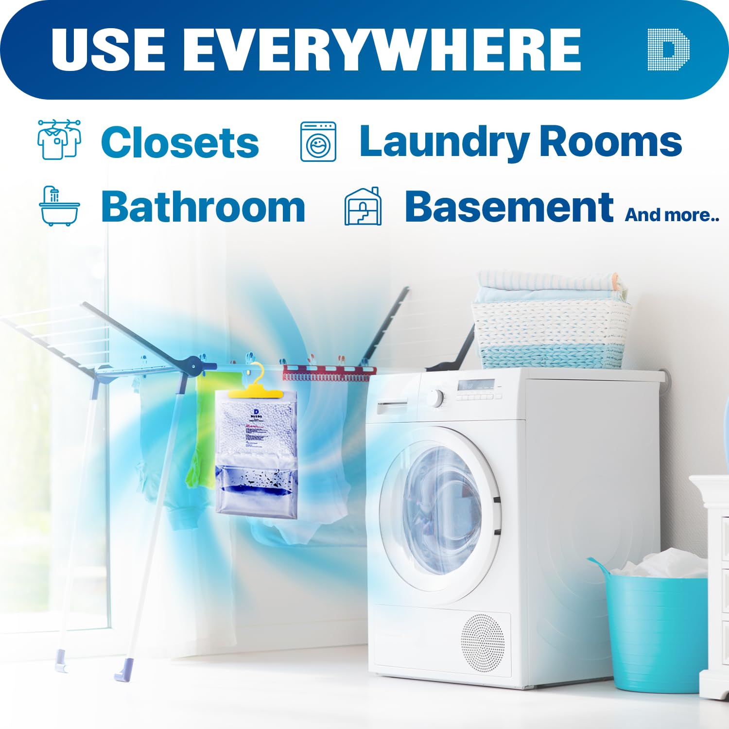 Dry & Dry 4 Pack [14 OZ] Premium Moisture Absorbers & Dehumidifiers for Home, Basement, Bedroom - Small Space Moisture Control for Closets, Bathrooms & Storage Areas