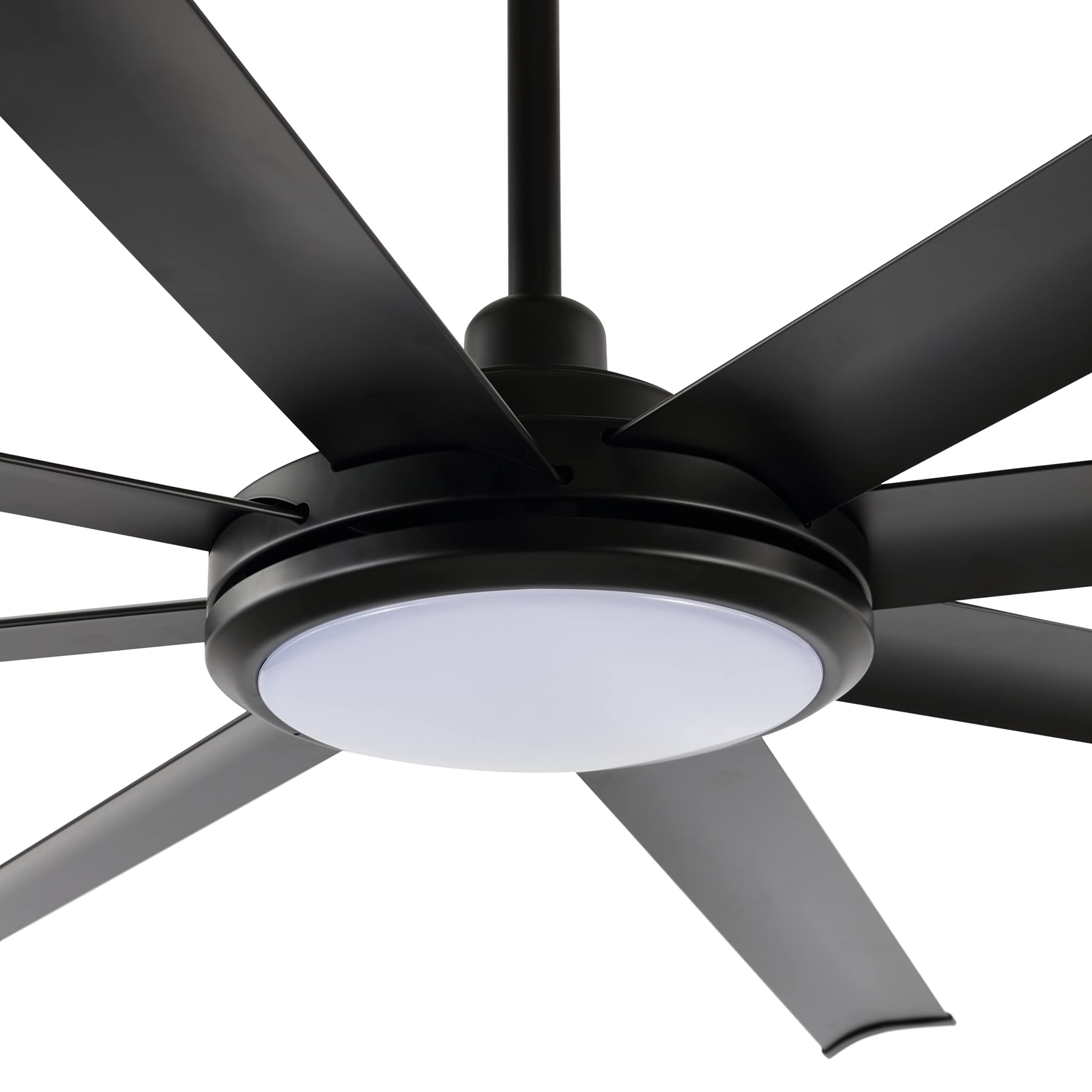 WINGBO 80 Inch Modern Ceiling Fan with Light Kit & Remote Control - Matte Black Finish, 3 Downrod Options, 8 Reversible Blades, 6-Speed Quiet DC Motor - Perfect for Kitchen, Bedroom, Living Room, Dining Room & Office Spaces