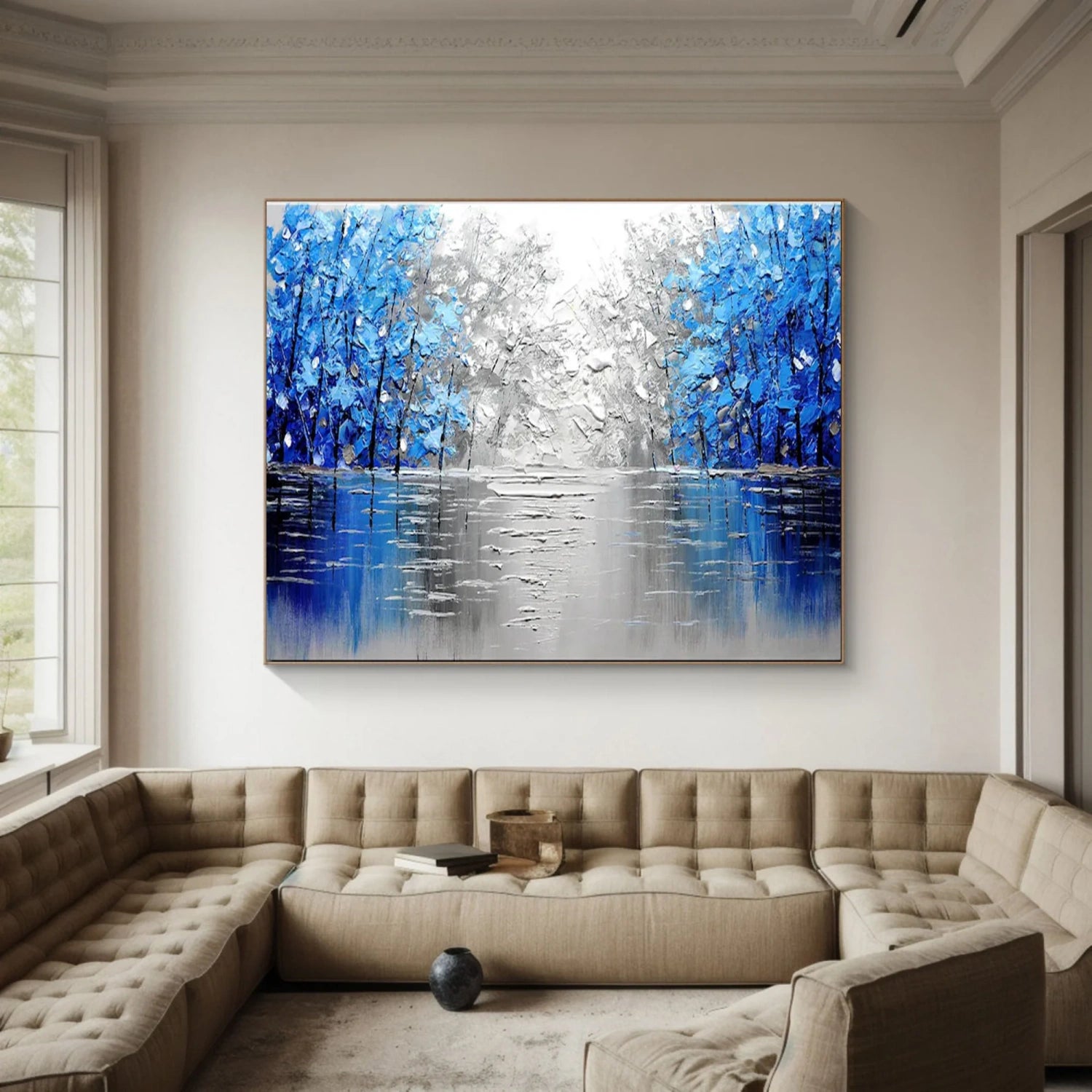 Flower and Tree Painting #FT 173 - Handmade Canvas Wall Art for Home & Office Decor - Perfect for Living Room, Bedroom, or Gift