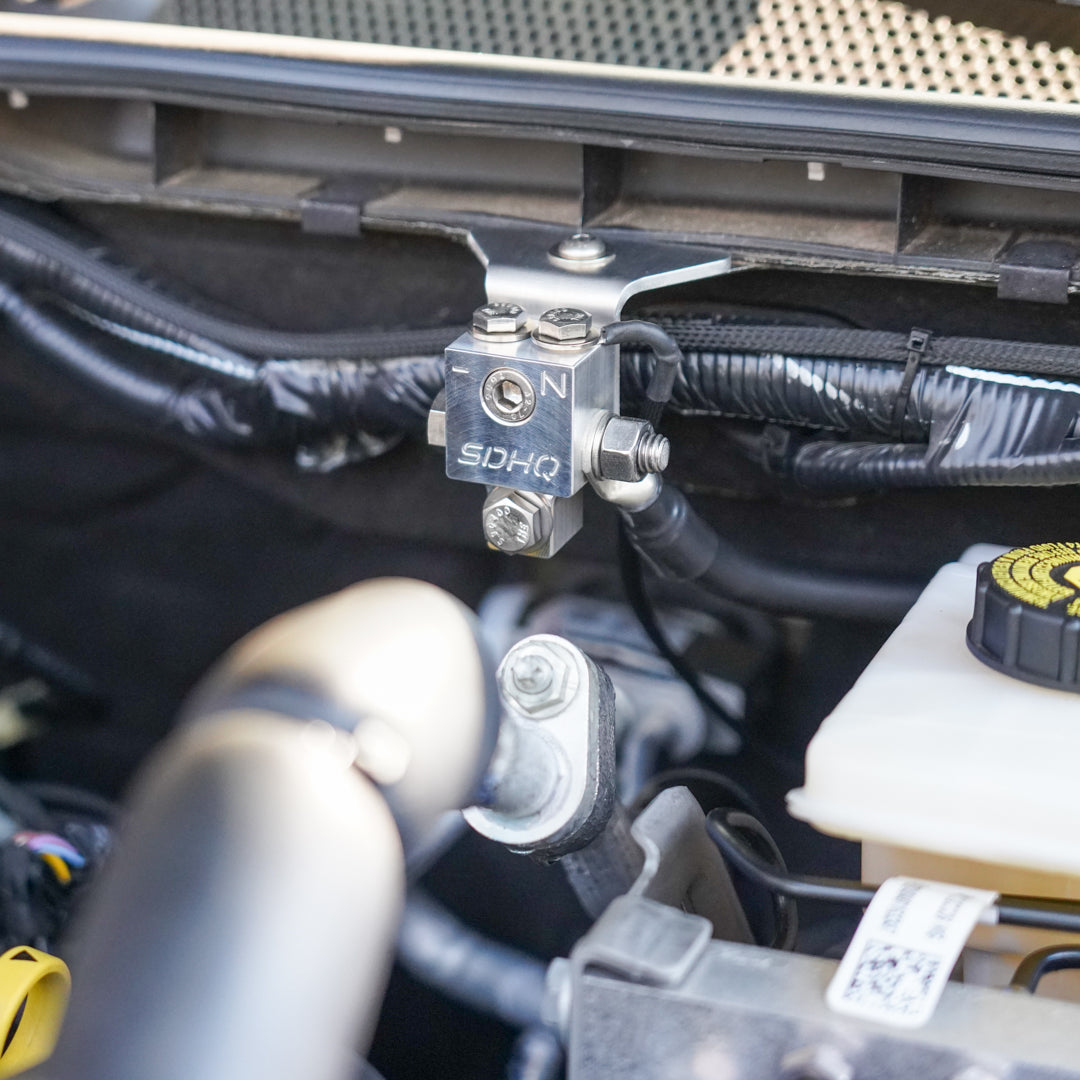24 Ford Ranger & Ranger Raptor Premium Billet Aluminum Battery Terminal Upgrade Kit - Heavy Duty Performance for Off-Roading & Truck Accessories