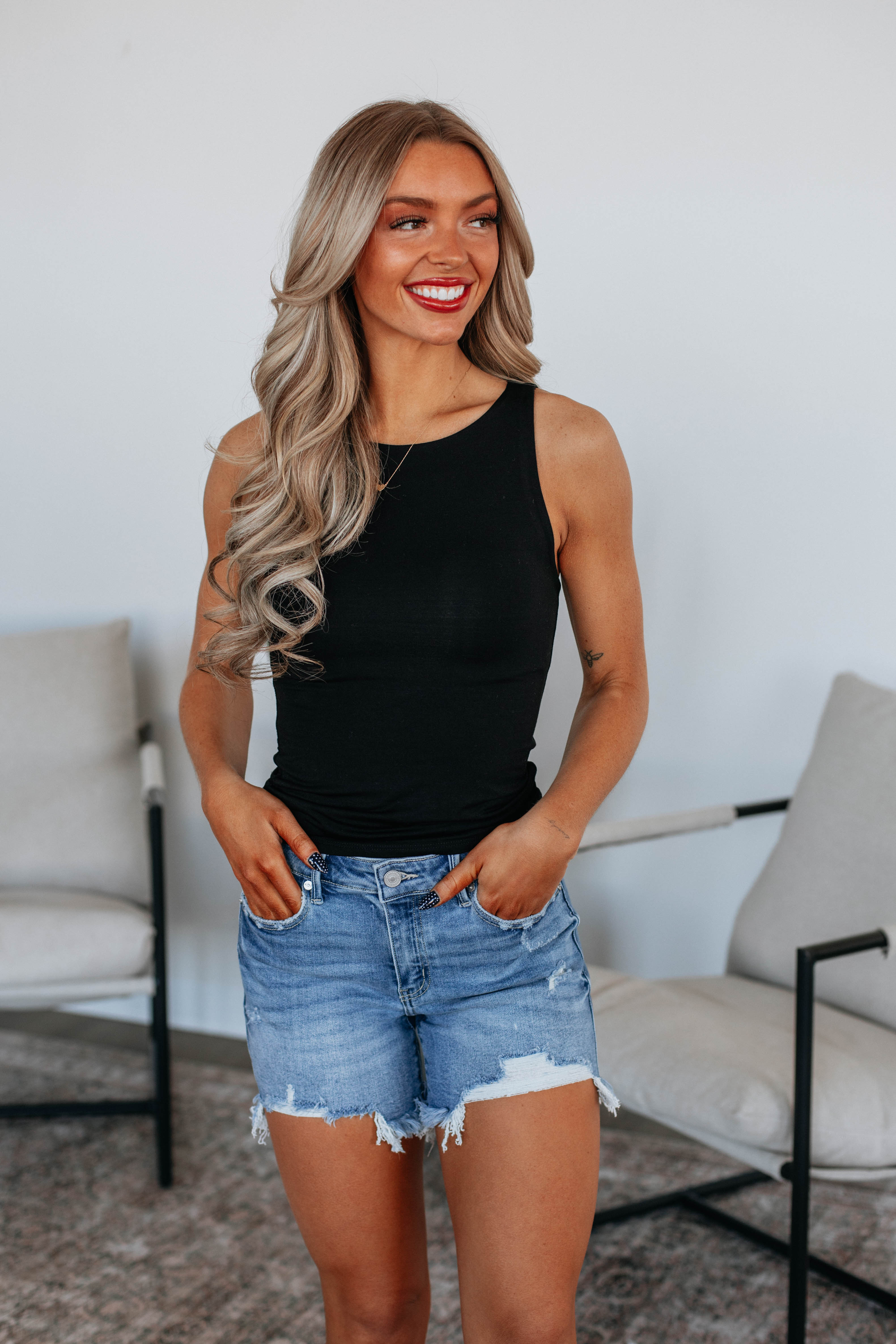 Ariel Basic Tank Top for Women - Soft & Comfortable Black Cotton Shirt | Perfect for Casual Wear, Layering & Everyday Outfits