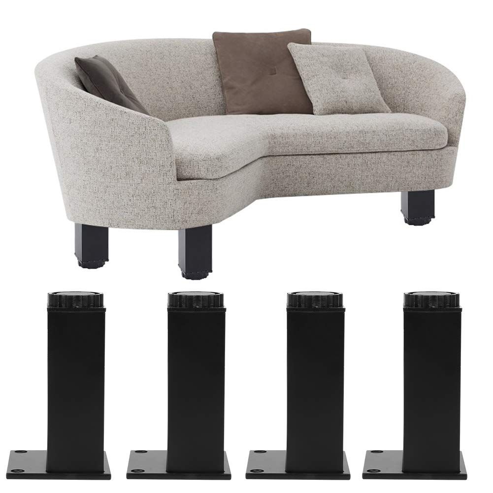 4PCS Adjustable Aluminum Alloy Cabinet Legs - Heavy Duty Sofa Bed Furniture Feet (120mm) for Cupboard, Cabinet & Home Furniture - Perfect for Kitchen Cabinets, Wardrobes & DIY Furniture Projects