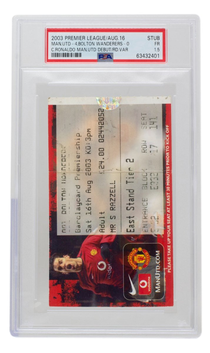 2003 Manchester United Cristiano Ronaldo Rookie Card PSA/DNA Graded FR 1.5 - Rare Soccer Memorabilia for Collectors & Manchester United Fans - Perfect for Display, Investment & Sports Memorabilia Collections