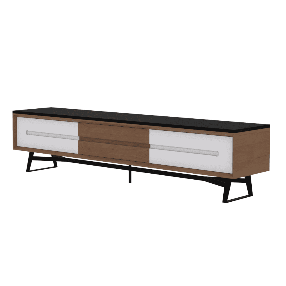 Mera Lavastone TV Stand 200cm - Modern Entertainment Center with Stone Finish for Living Room, Home Theater & Gaming Setup