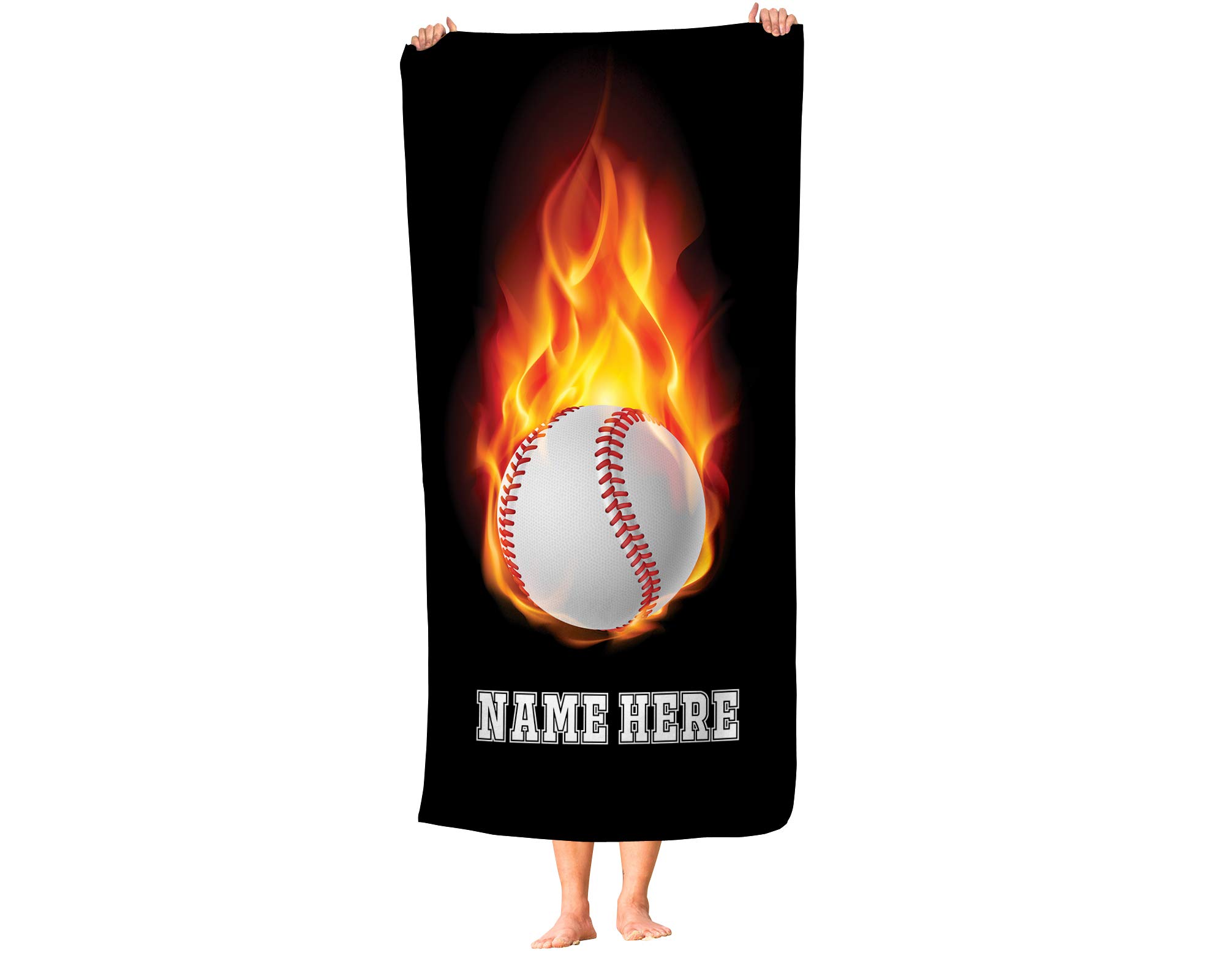 Custom Personalized Baseball Beach Towels for Kids - Soft & Absorbent Tee Ball Player Towels - Perfect for Baseball Gloves, Pitching, Hitting & Catching Equipment - Great for Beach, Pool, Sports Games & Outdoor Activities