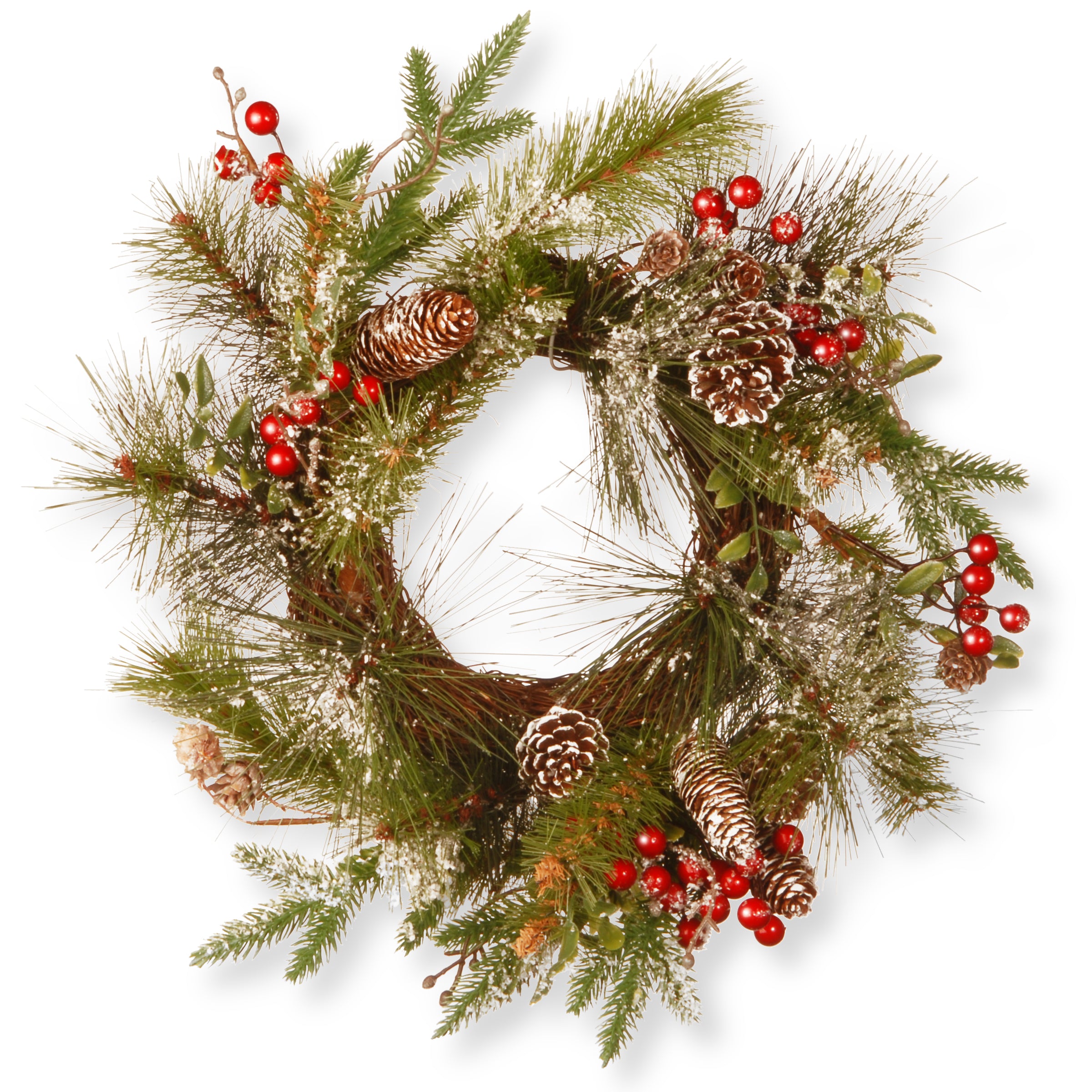 18 Inch Pine Cone Wreath for Front Door - Natural Rustic Christmas Holiday Decor for Home, Fireplace & Wall - Handmade Winter Decorations for Indoor Outdoor Use