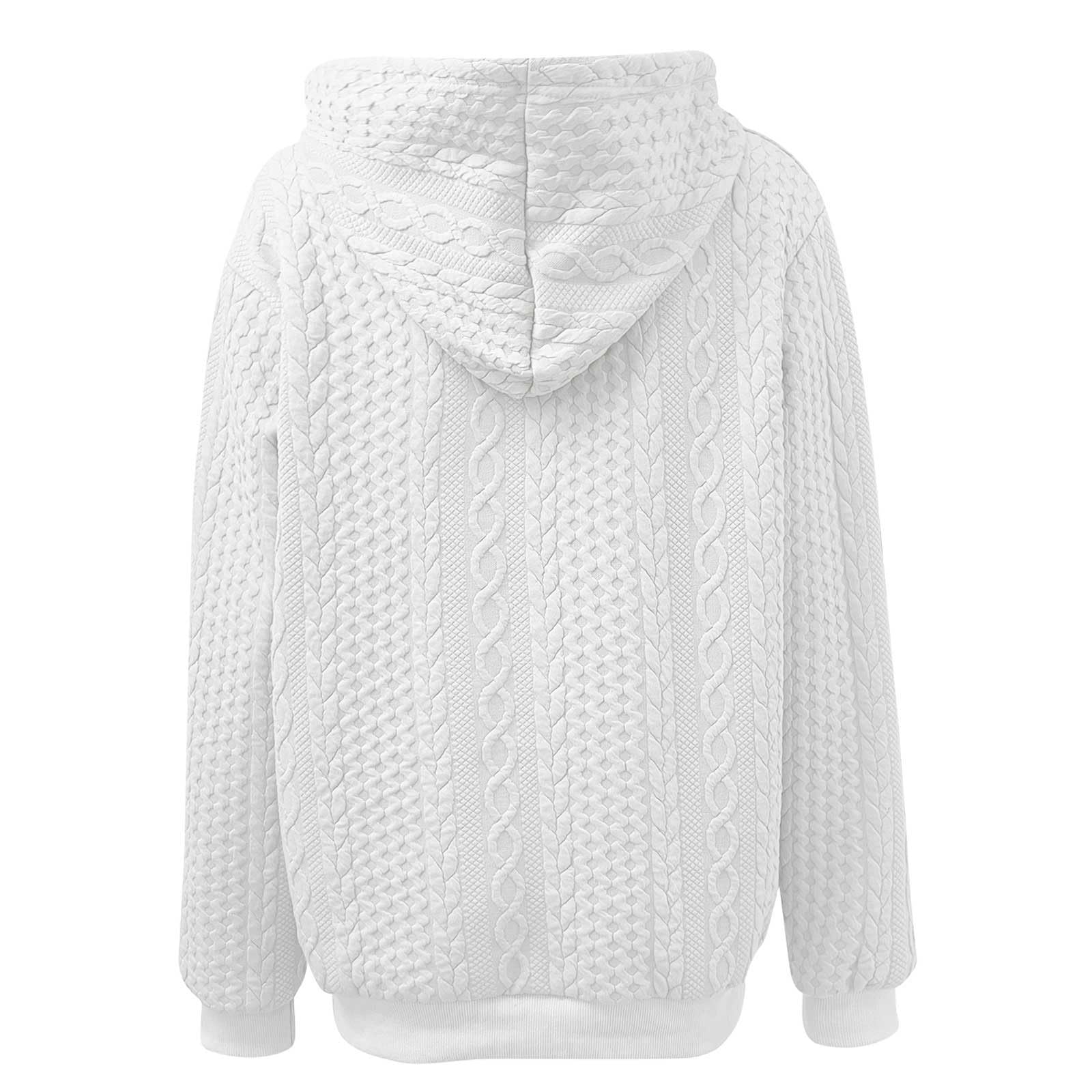 Women's Casual Waffle Knit Hoodie - Fall Winter Pullover Sweatshirt with Drawstring | Cozy Lounge Wear & Outdoor Fashion Sweater for Everyday Comfort