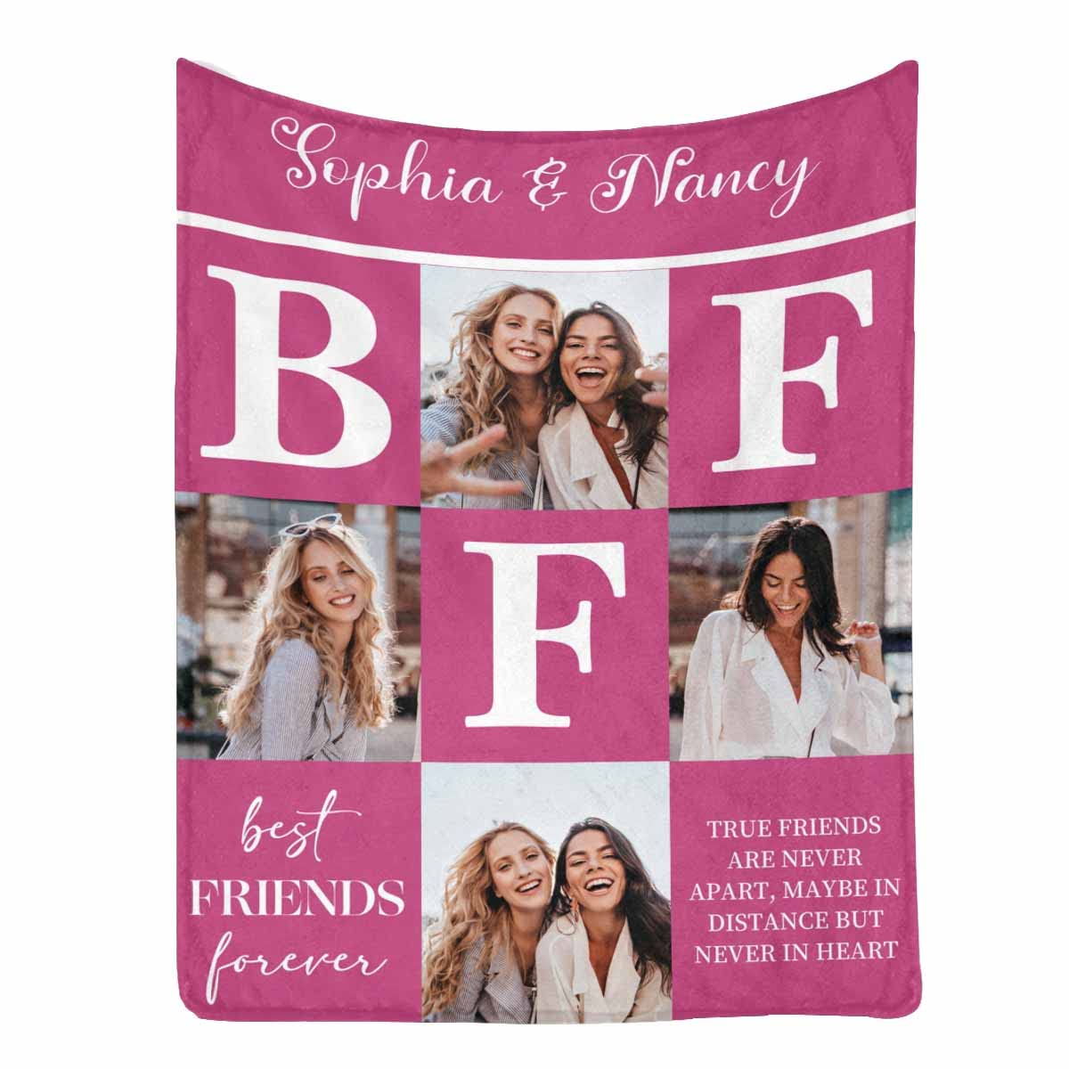 MyPupSocks Personalized Photo Blanket for Best Friends - Custom Fleece Throw Blanket 30x40 - Perfect Birthday Gift for Women, BFF Gifts for Teen Girls & Long Distance Friendship Gifts - Cozy Gift for Sisters, Room Decor & Movie Nights