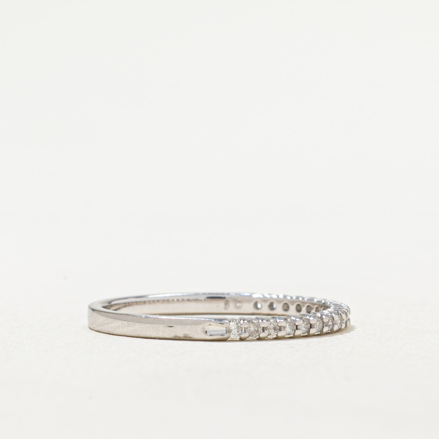Semi Eternity Diamond Wedding Band Ring - 0.15ctw Round Cut Diamond Engagement Ring for Women - Size 7.25 - Perfect for Anniversary, Proposal, or Bridal Jewelry Gift