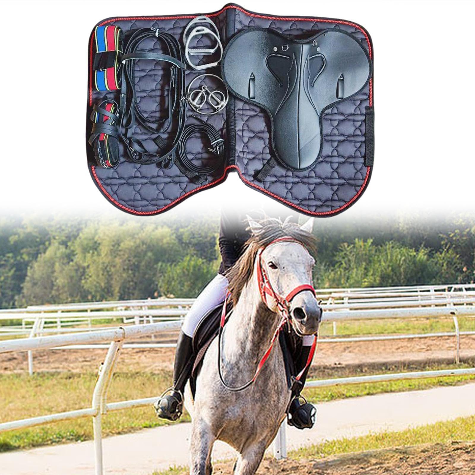 Premium Horse Riding Equipment Bundle – Durable Saddle, Bridle & Grooming Kit for Equestrian Training, Trail Riding & Show Jumping