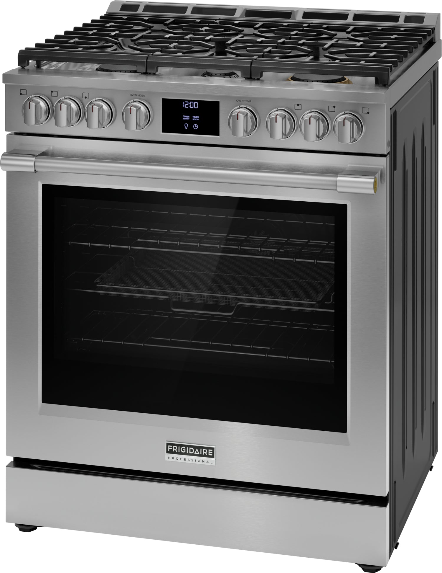 Frigidaire Professional PCFG3080AF 30-Inch Smudge Proof Stainless Steel Front Control Gas Range with Total Convection - 6 Cu. Ft Capacity for Home Kitchen Cooking, Baking & Entertaining