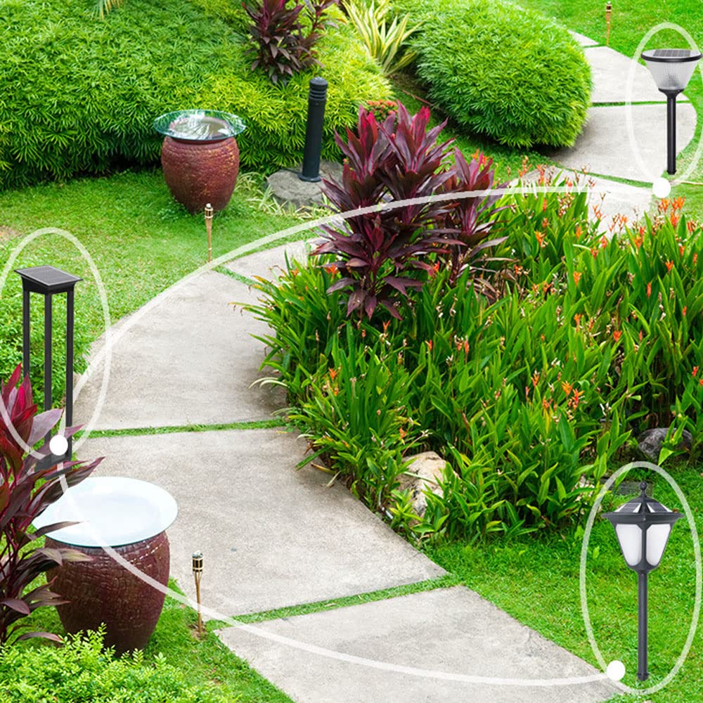 Solar Post Lantern Lights - Waterproof Outdoor LED Column Lamps for Garden, Yard, Terrace & Villa Decor | Weather-Resistant Solar Powered Landscape Lighting for Pathways, Driveways & Patios