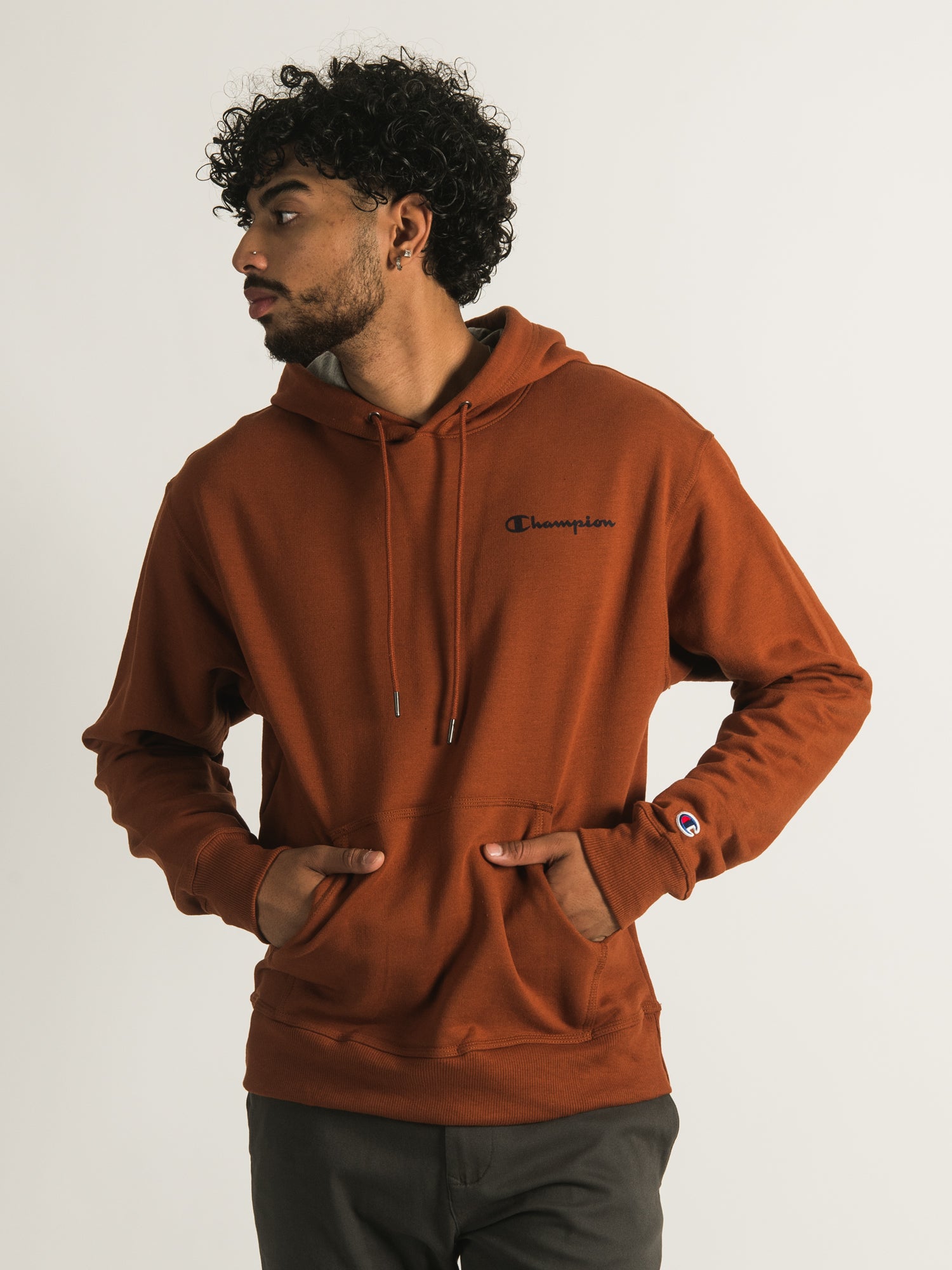 Champion Powerblend Script Hoodie - Soft & Comfortable Pullover Sweatshirt for Men & Women | Perfect for Gym, Casual Wear & Outdoor Activities