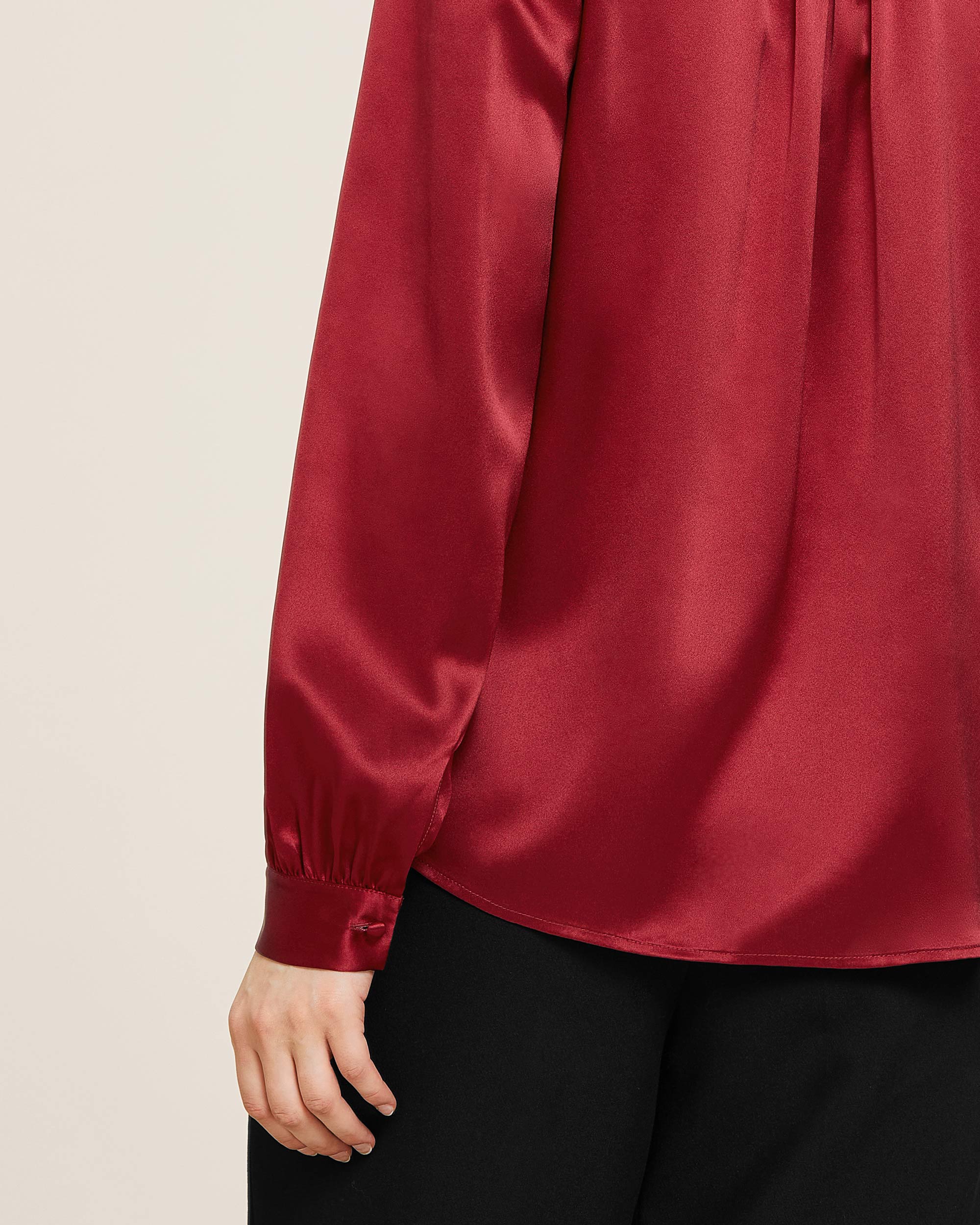 22MM Bow Tie Neck Silk Shirt for Women - Elegant Blouse for Office, Party & Special Occasions