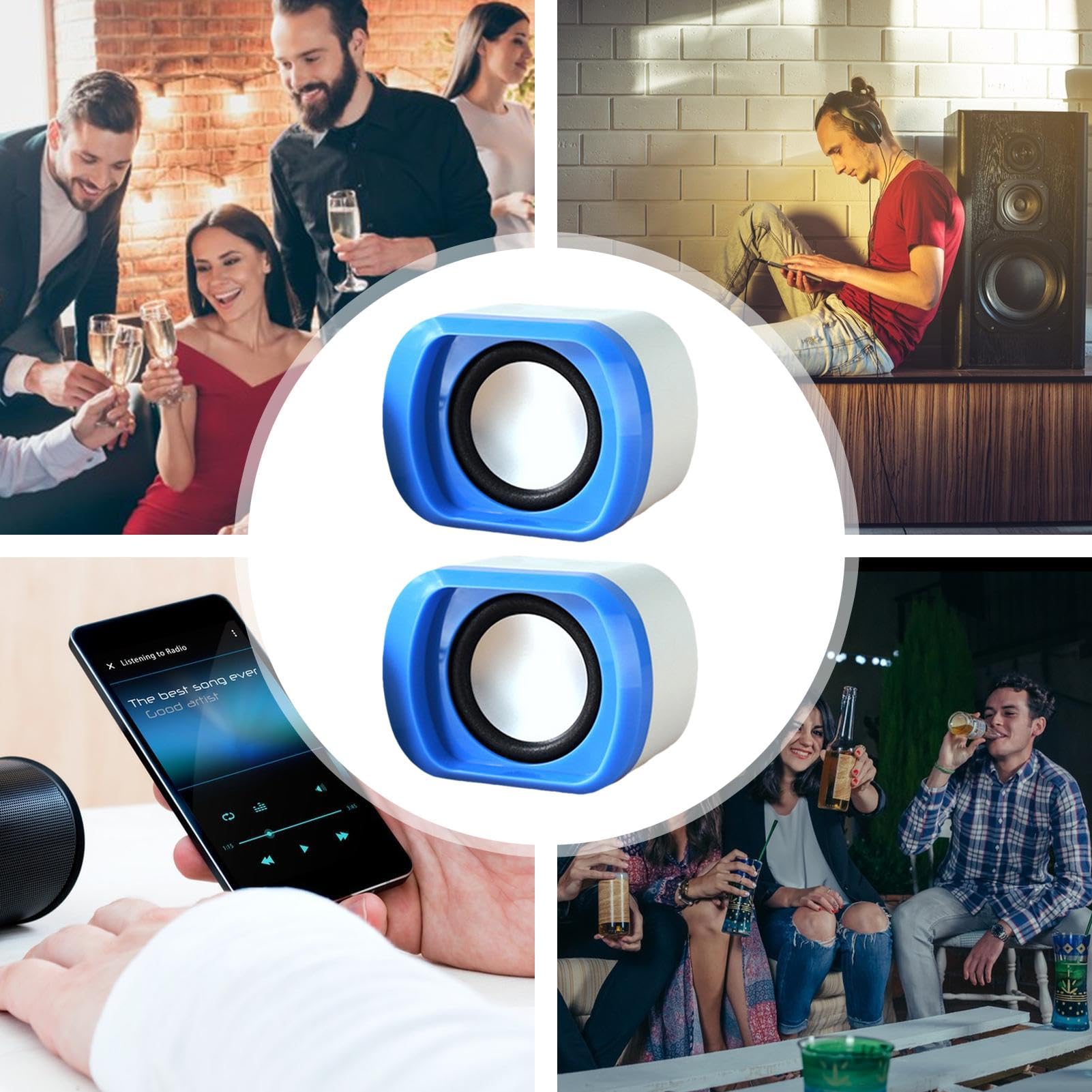 zwxqe Clear Sound Quality USB Speaker | Compact USB Desktop Speakers for PC & Laptop | USB Multimedia Computer Speakers for Home Office, Gaming & Music