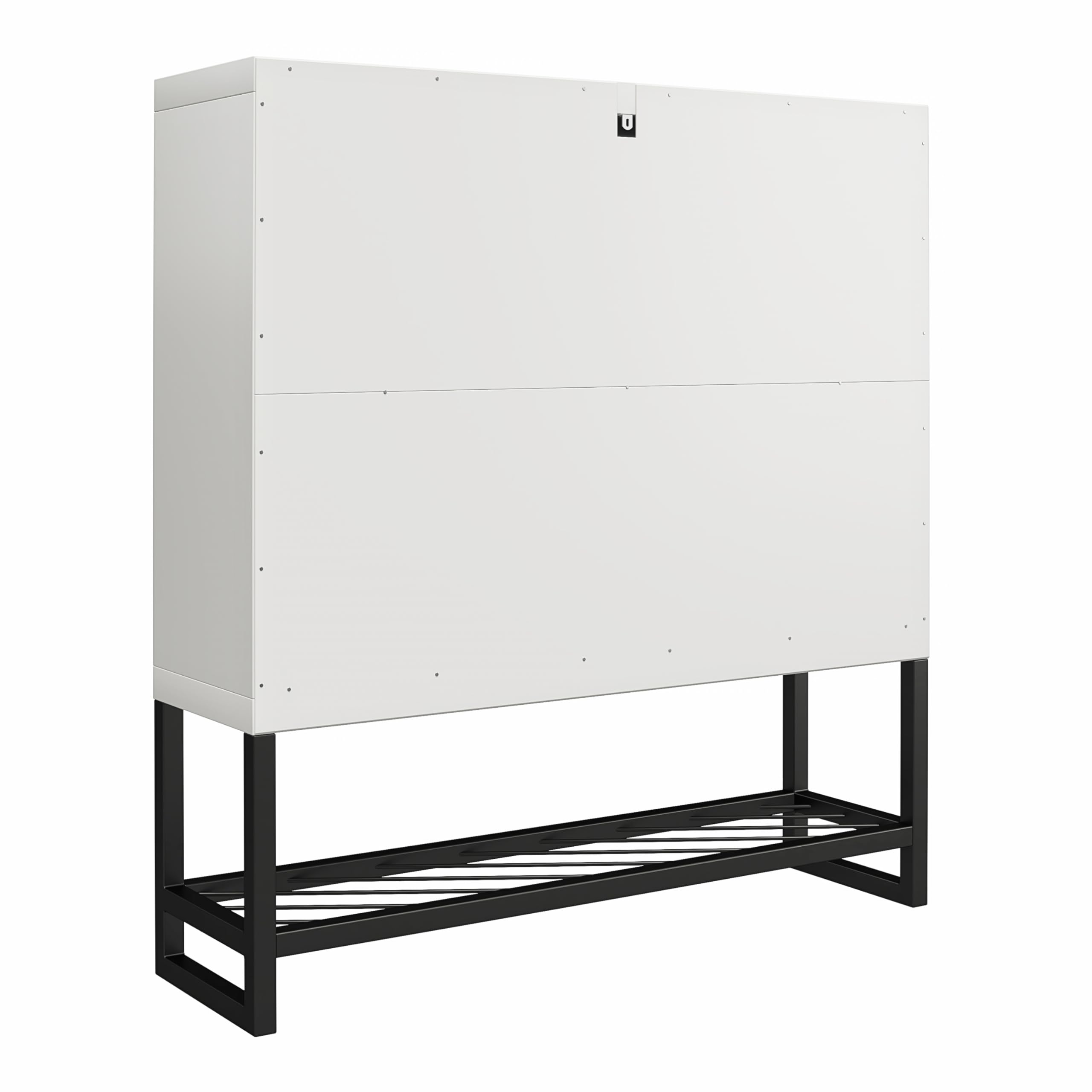 CosmoLiving by Cosmopolitan Brielle White Entryway Shoe Storage Cabinet - Organize Shoes, Boots & Accessories for Hallway, Mudroom & Closet