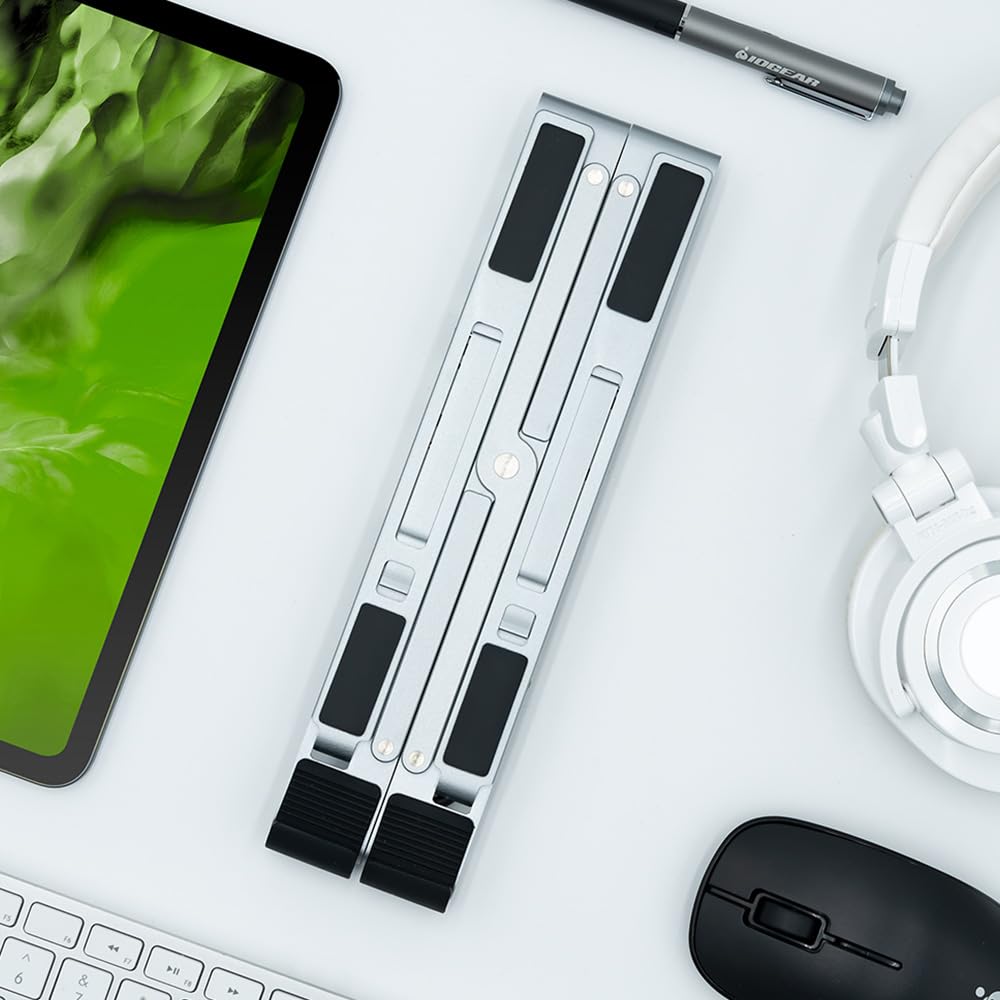 IOGEAR Dock Pro 6-in-1 4K Adjustable Laptop Stand with Docking Station - HDMI 4K@30Hz, 2x USB-A, USB-C, Gigabit Ethernet, 100W PD Charging - Compatible with Windows 10/11 & macOS - Perfect for Home Office, Remote Work & Multi-Monitor Setup