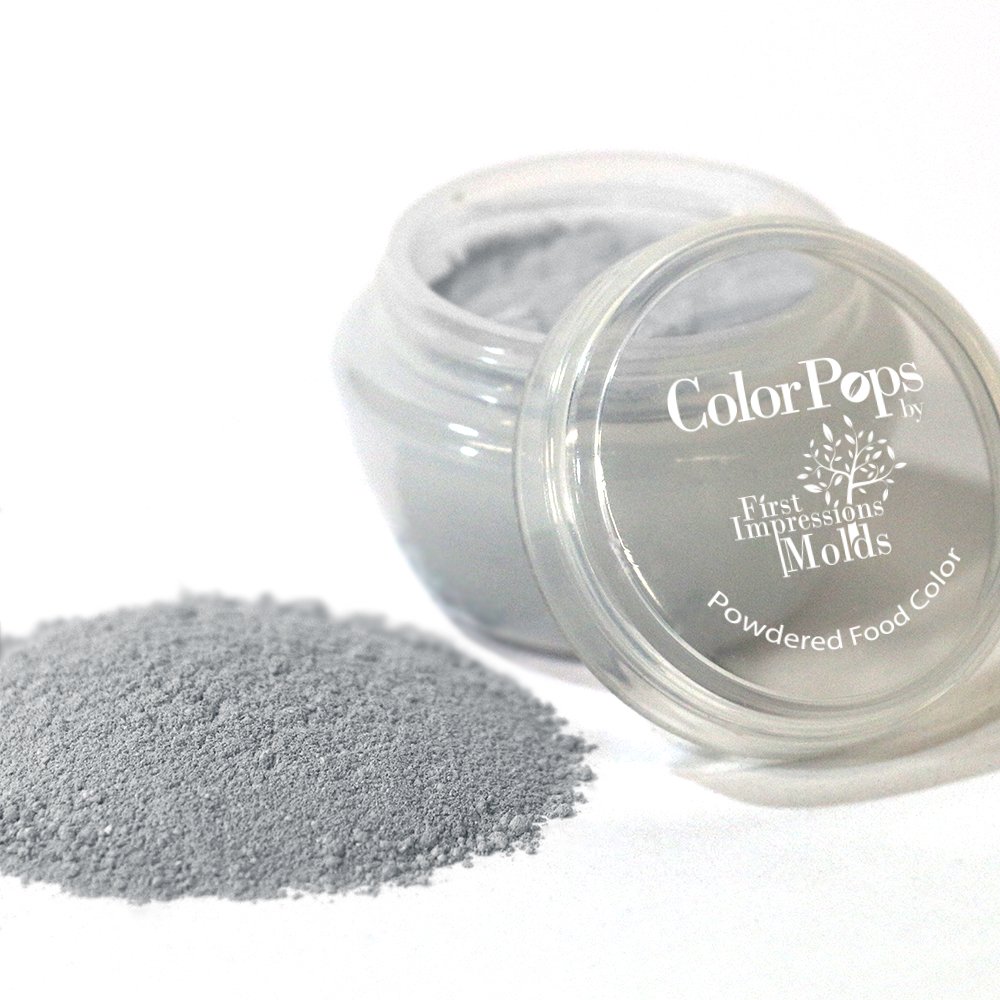 First Impressions Molds ColorPops Matte White/Natural/Black Edible Powder Food Coloring - 10g Jar for Cake Decorating, Baking, Chocolate, Candy & Cookies | USA Made | Perfect for DIY Desserts, Party Treats & Professional Baking
