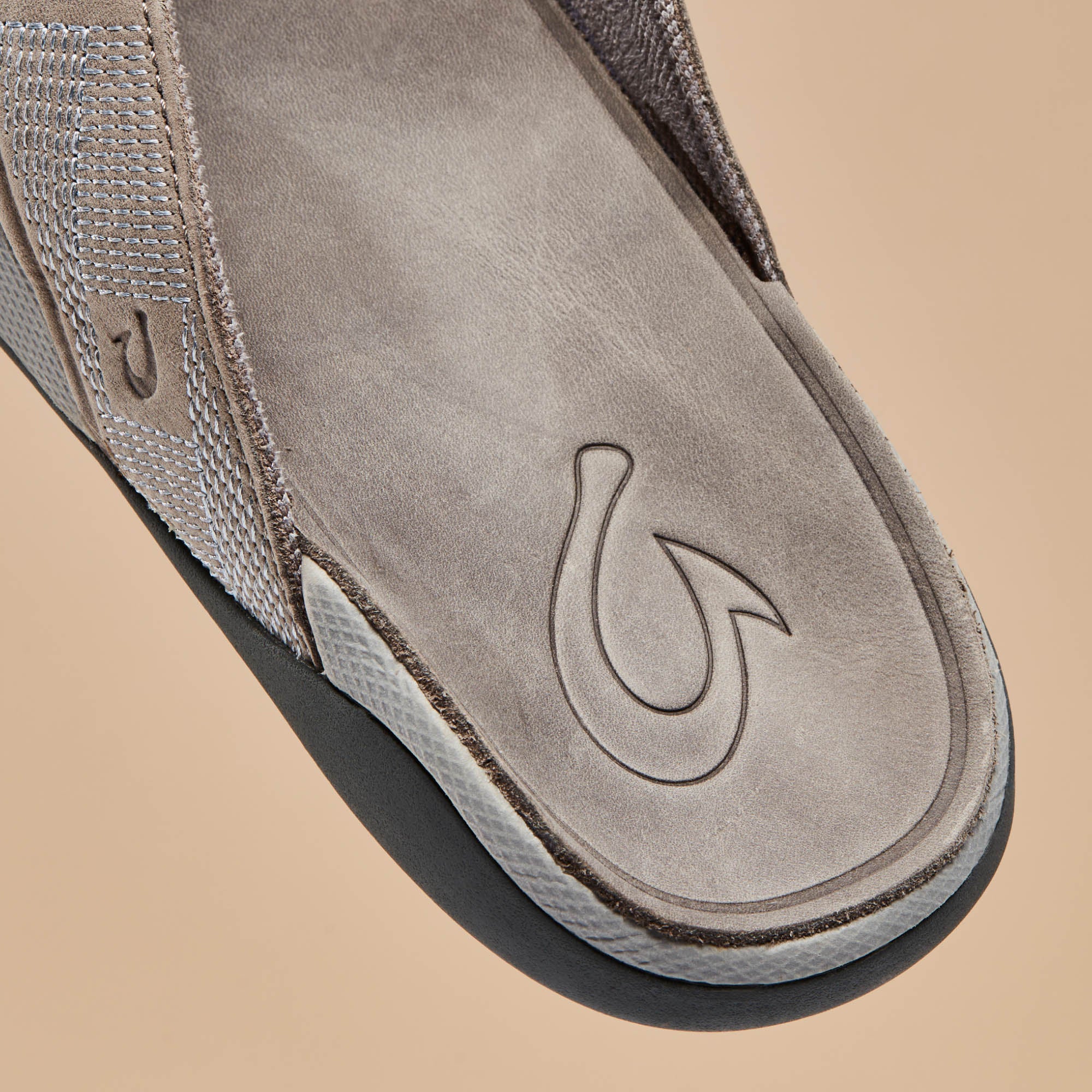 Men's Genuine Leather Beach Sandals - Stone Color | Comfortable & Durable Flip Flops for Summer, Vacation & Outdoor Activities