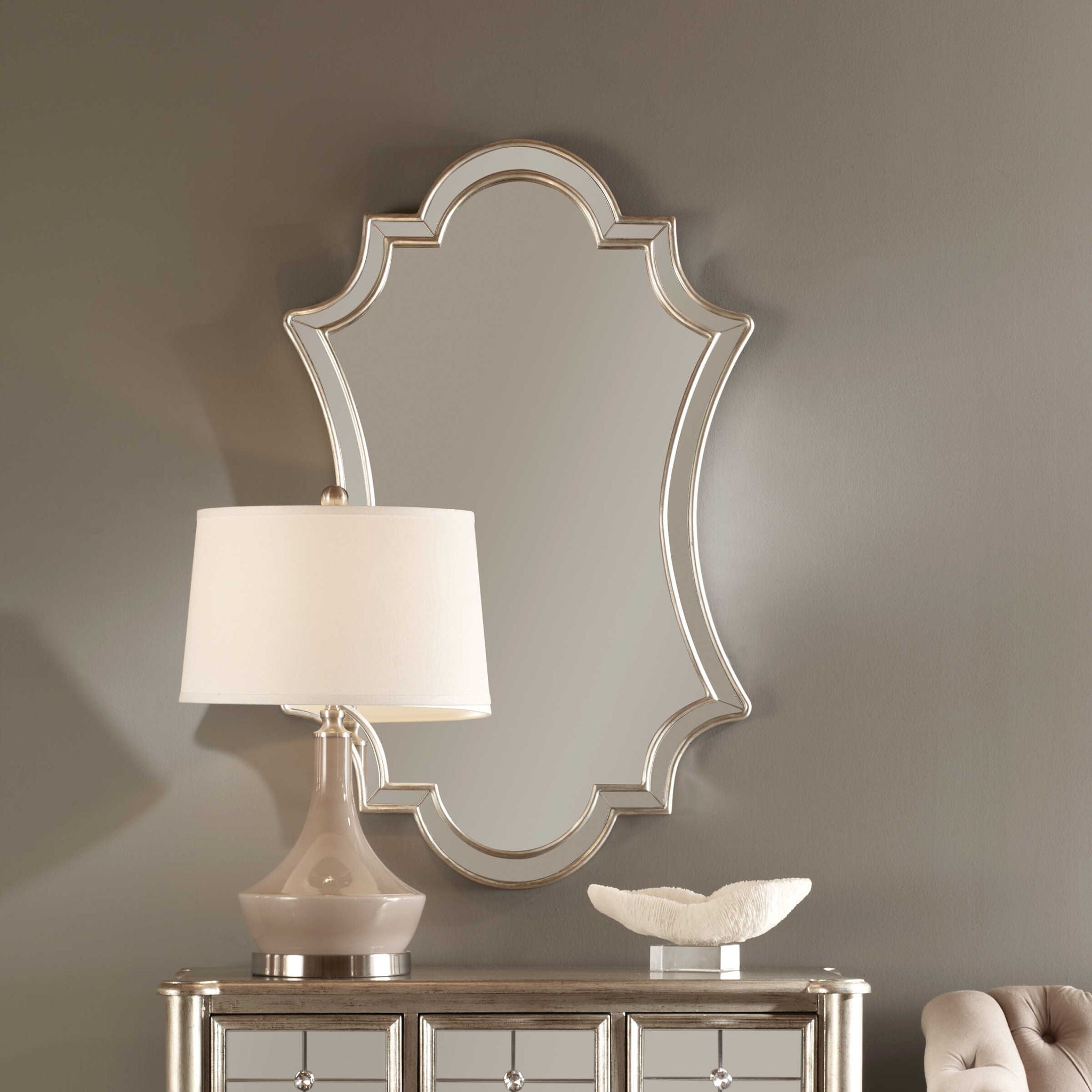 Antique Silver Wall Mirror - Elegant Full-Length Decorative Mirror for Living Room, Bedroom & Entryway