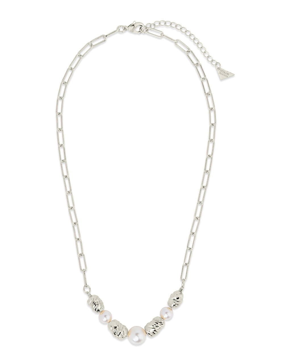 Sylvie Pearl Paper Clip Chain Necklace - Dainty Gold Layering Necklace for Women, Minimalist Jewelry Gift for Her - Perfect for Everyday Wear, Office & Date Night