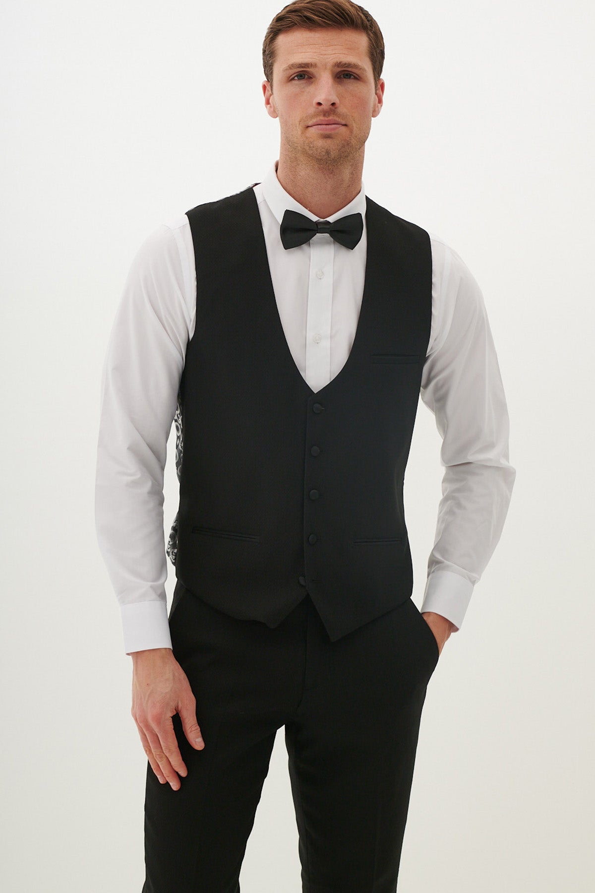 DALTON Black Diamond Waistcoat for Men - Stylish Formal Vest for Weddings, Business & Special Occasions