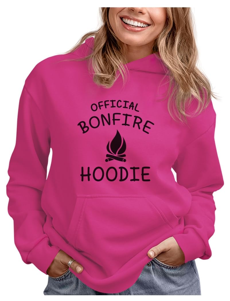 Tstars Official Bonfire Camping Hoodie - Women's Cozy Fleece Pullover for Outdoor Adventures, Hiking & Campfire Nights - Perfect Camper Gift for Cold Weather