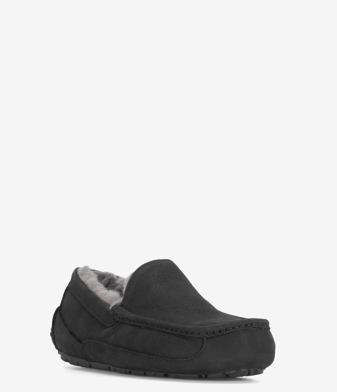 UGG Ascot Matte Leather Slippers for Men - Comfortable Indoor/Outdoor House Shoes for Relaxation & Lounge Wear