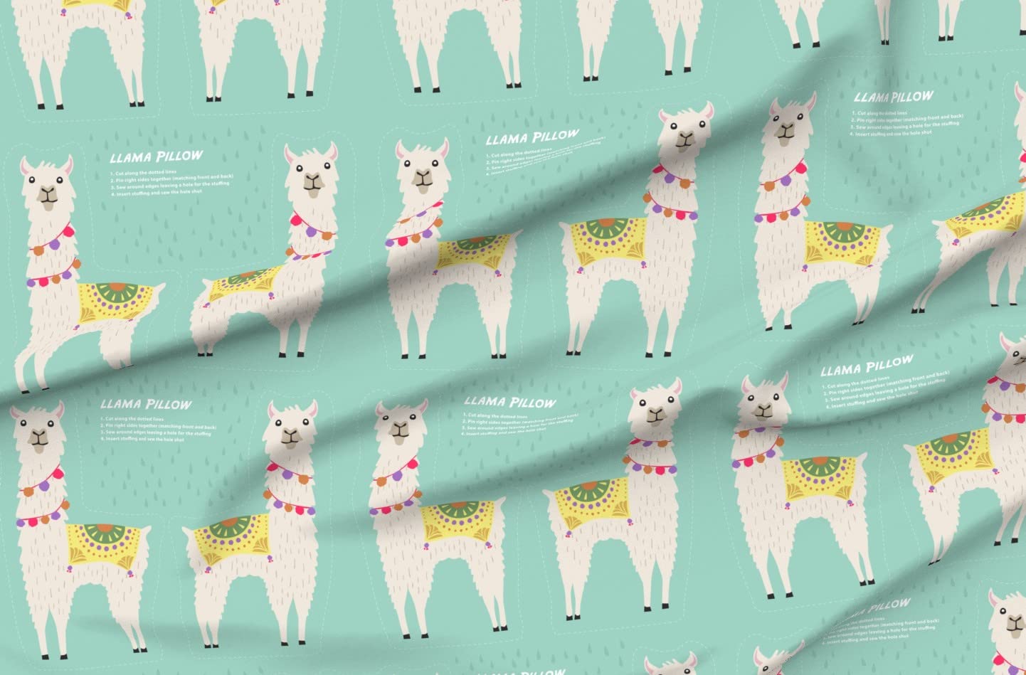 Festive Llama Alpaca Printed Minky Fabric Fat Quarter - Soft Plush Fabric for Sewing Baby Blankets, Quilt Backing & DIY Crafts - Perfect for Nursery Decor, Holiday Gifts & Cozy Home Projects