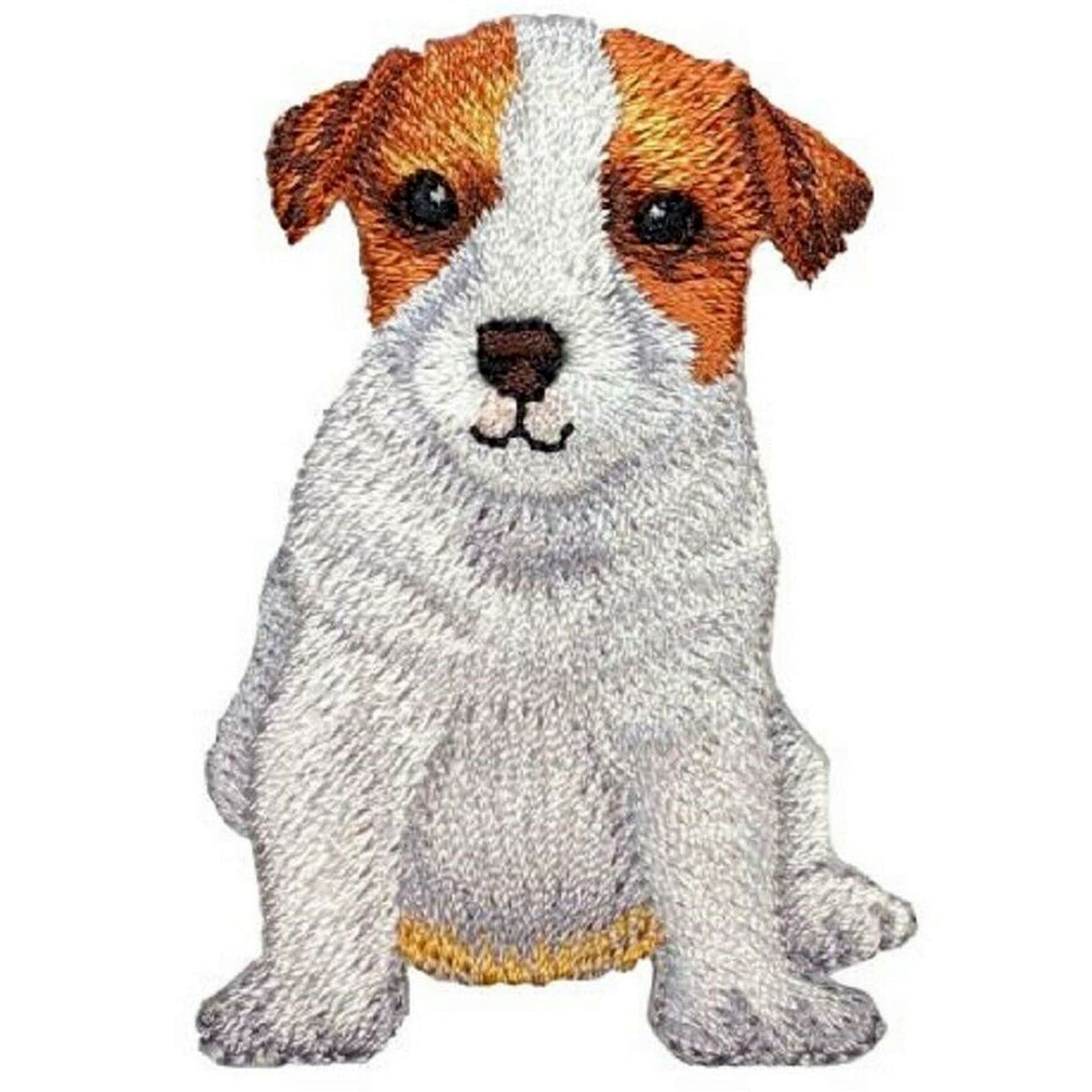 Jack Russell Terrier Embroidered Iron On Patch - 2-1/8