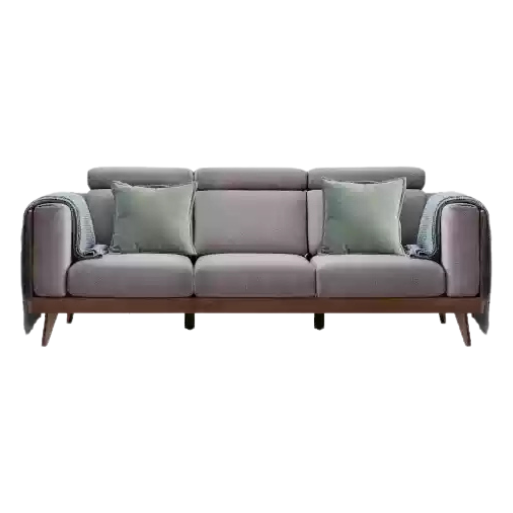 Premium Black Walnut & Ash Solid Wood Adjustable Headrest Sofa - Modern Living Room Furniture for Relaxation & Comfort