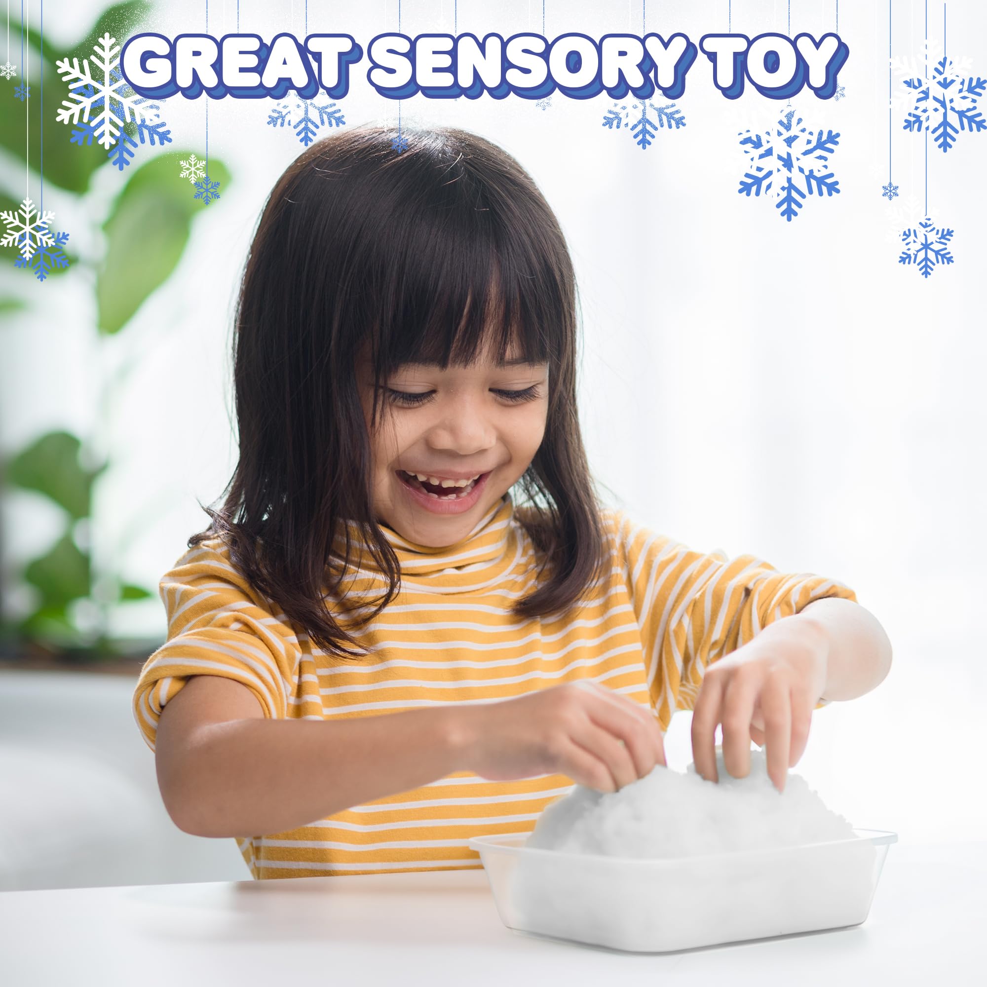 ArtCreativity Instant Snow Powder - 5 Oz Makes 4 Gallons of Fluffy Fake Snow - Safe Non-Toxic Artificial Snow Mix for Kids Science Experiments, Christmas Decorations & Winter Sensory Play - Perfect for DIY Slime, Holiday Crafts & Snow-Themed Party Activities