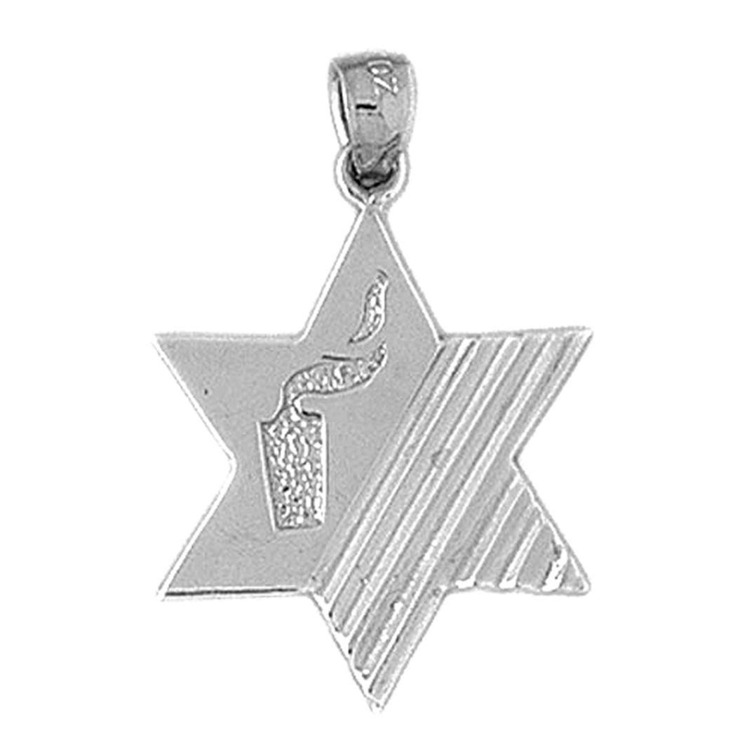 Sterling Silver 925 Star of David Pendant Necklace - 28mm Jewish Jewelry for Men & Women - Perfect for Hanukkah, Bar Mitzvah & Religious Gifts