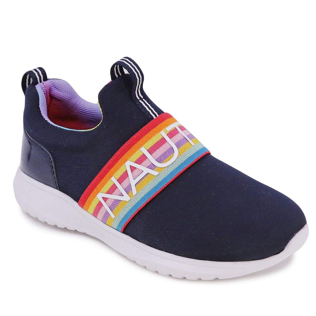 Nautica Kids Girls Youth Athletic Fashion Sneaker Running Shoes - Slip On Sneakers for Little & Big Kids - Comfortable Casual & Sports Wear for School, Play & Everyday Activities