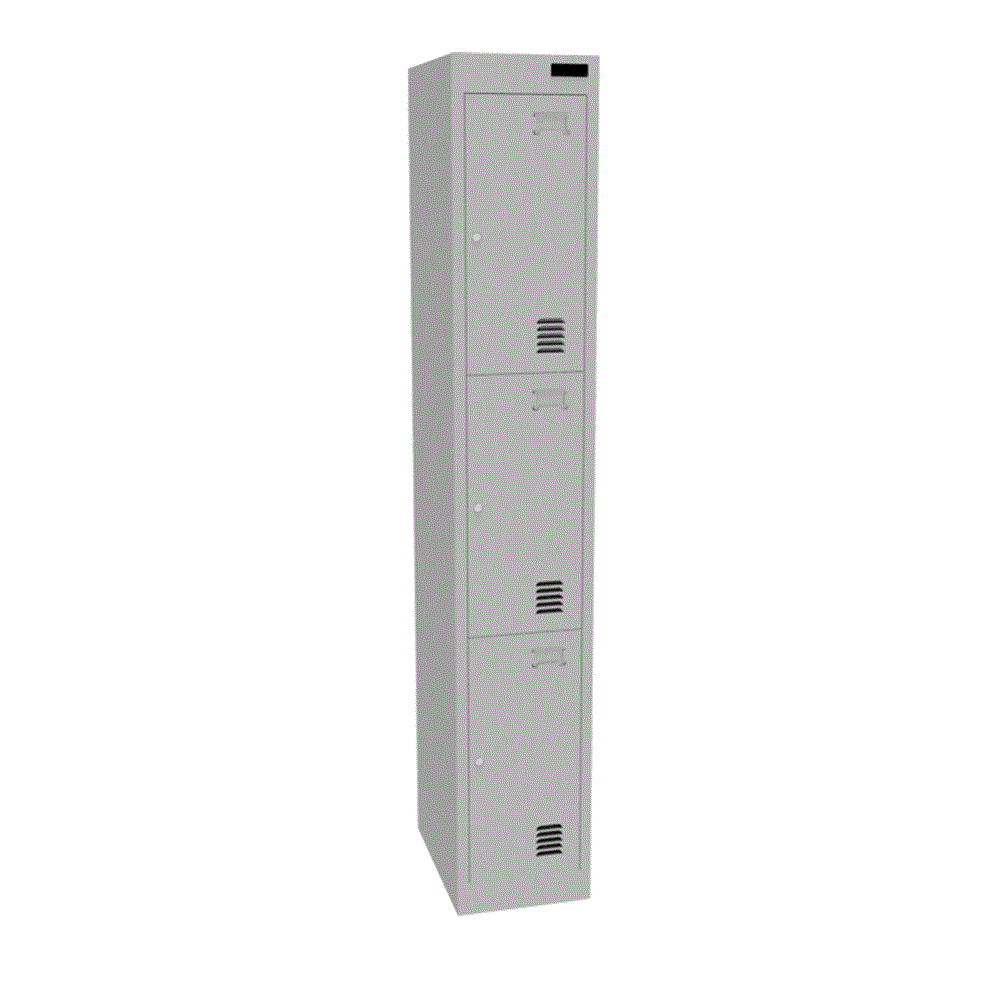 Europlan 3 Door Locker - Heavy Duty Steel School Gym Storage Cabinet with Adjustable Shelves - Perfect for Gym, School, Office & Warehouse Storage Organization