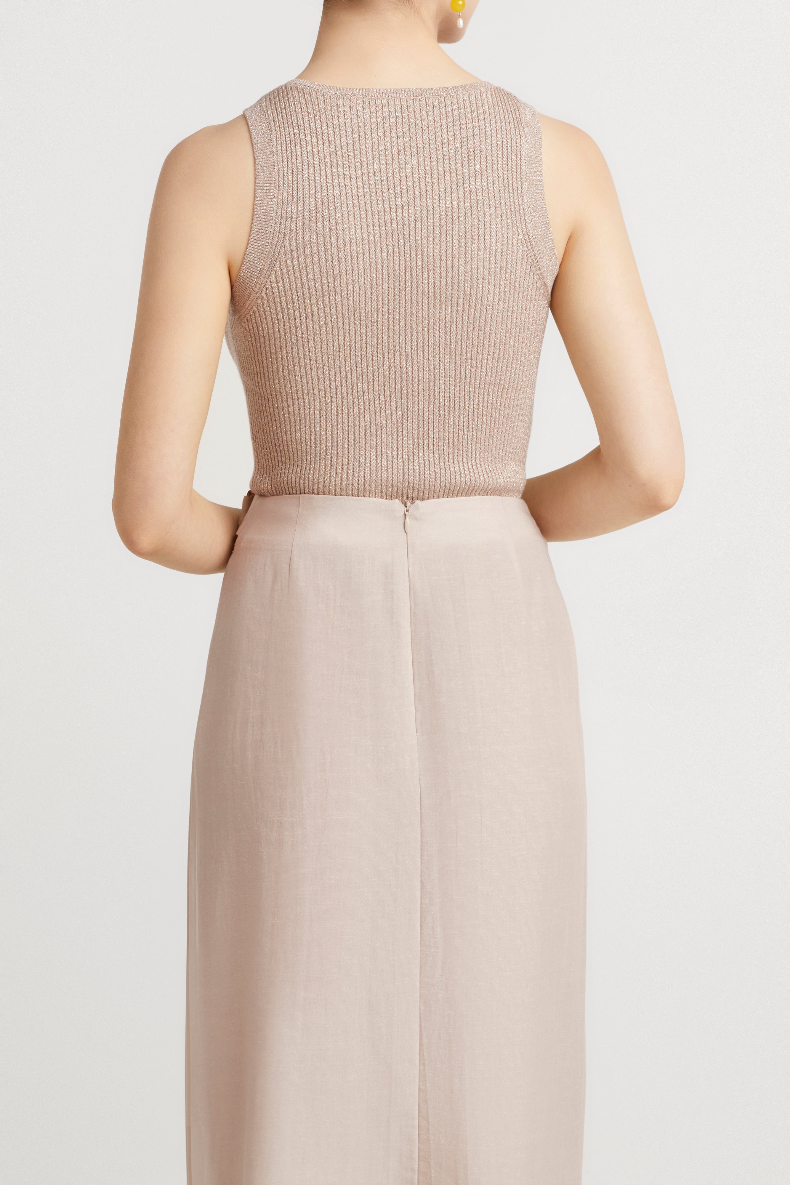 Husk Keyhole Knit Sweater in Champagne - Elegant Women's Loose Fit Pullover for Fall & Winter | Perfect for Office, Date Night & Casual Outings