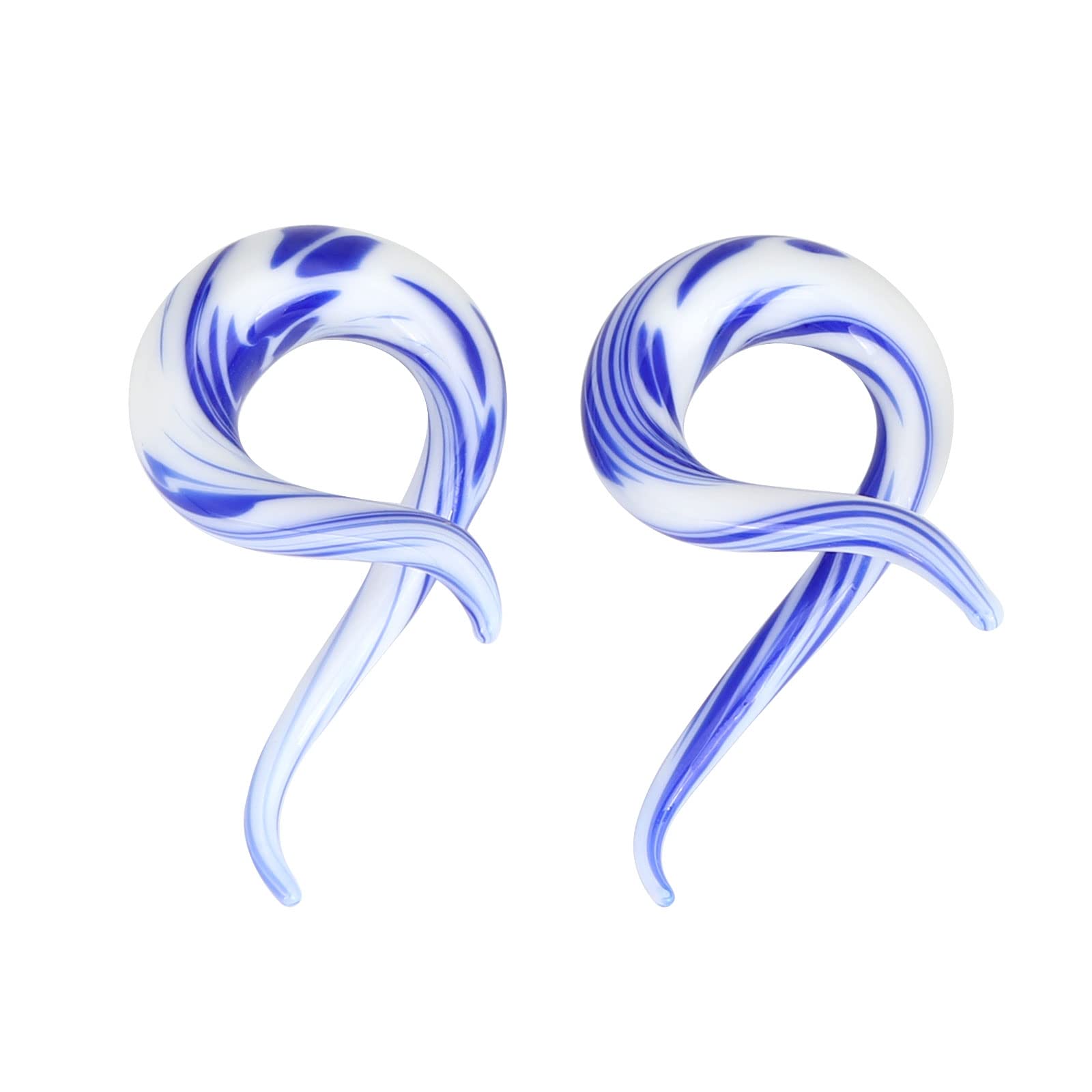 Stuppendux 2Pcs Spiral Glass Ear Tapers - Ear Plugs, Tunnels & Expander for Stretching - Body Piercing Jewelry for Men & Women - Perfect for Gauges, Hangers & Everyday Wear