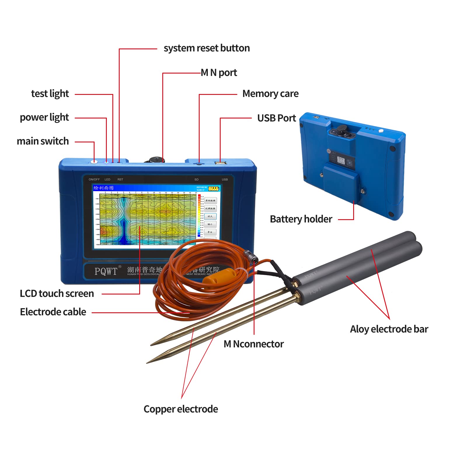PQWT Long Range Underground Water Detector - 500M Depth Professional Borehole Drilling Water Finder for Well Drilling, Mining & Agriculture | Ideal for Groundwater Exploration, Well Site Selection & Resource Detection