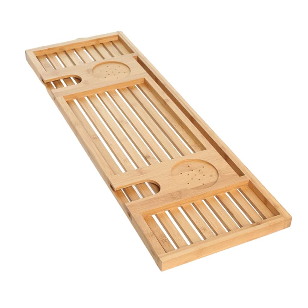 Wooden Bath Tray - Adjustable Bathtub Caddy Shelf for Books, Tablet, Wine & Spa Essentials | Perfect Bathroom Organizer for Relaxing Soaks & Home Spa Days