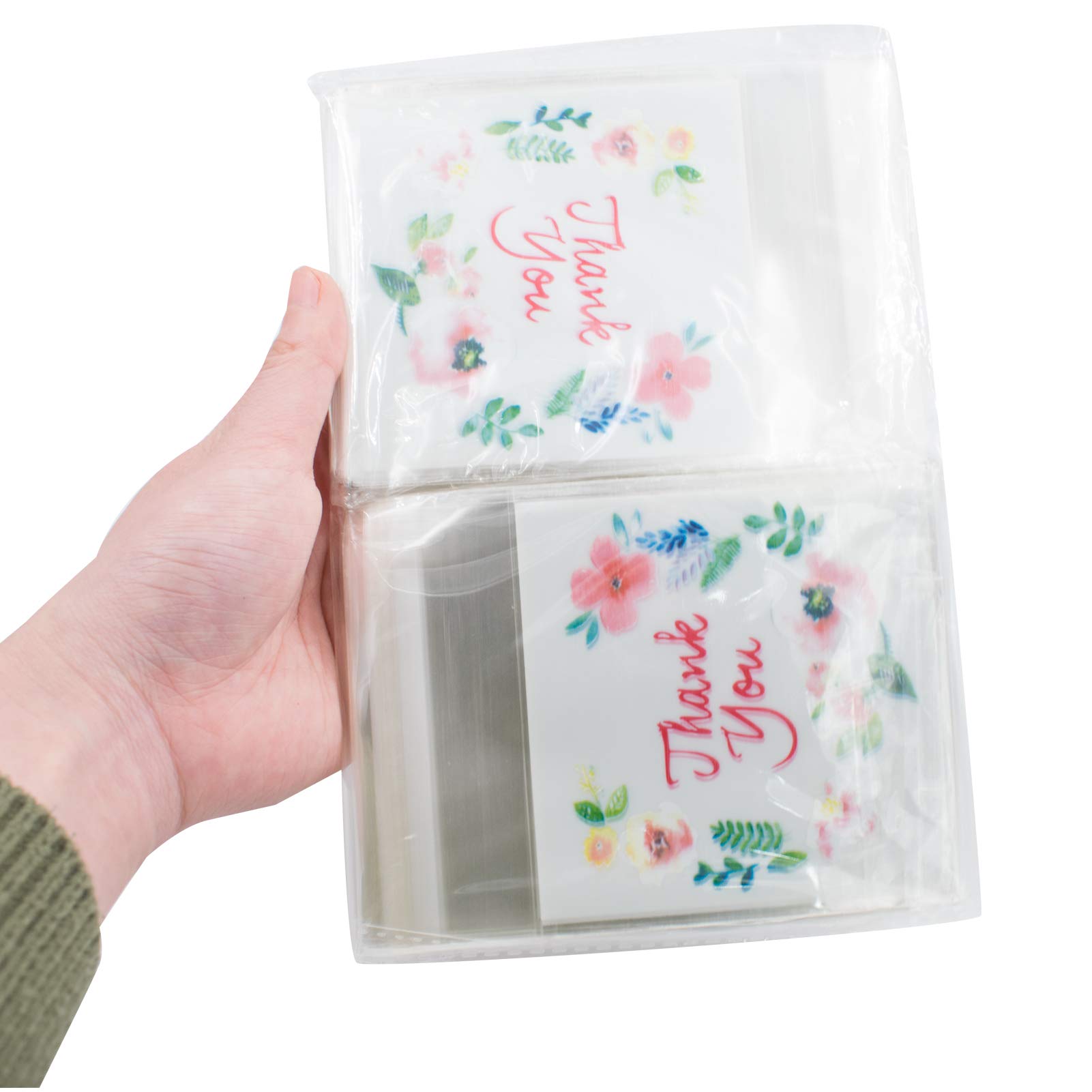 200 Count Self-Adhesive OPP Plastic Treat Bags - 3.9