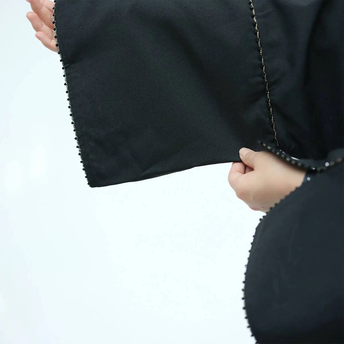 Elegant Beaded Cardigan Open Abaya Dress #24849 - Perfect for Ramadan, Eid, and Special Occasions