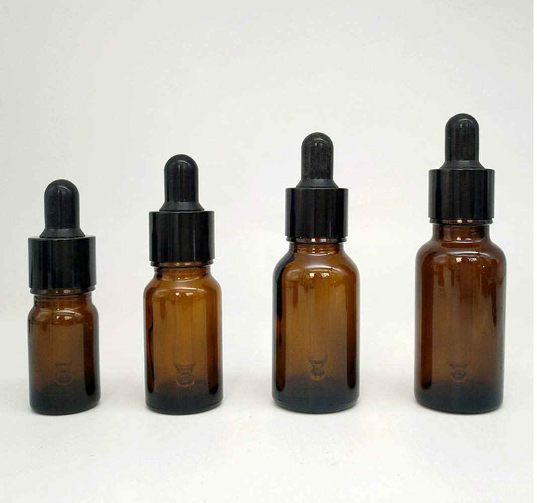 2 Pack Brown Amber Glass Bottles with Rubber Dropper Pipette - 5ml for E Juice, Beard Oil & Essential Oils | Leak Proof, UV Protection, Perfect for DIY Mixing, Travel & Gift Giving