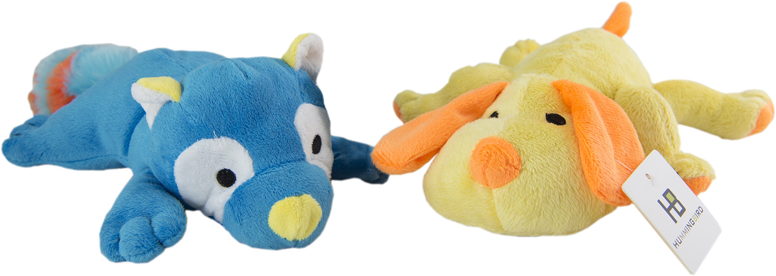 HUMMINGBIRD Plush Dog Toy Squeaky Chew Toys for Small & Medium Dogs - 2 Pack (Sniffing Dog & Raccoon) - Interactive Play & Training Reward for Puppies