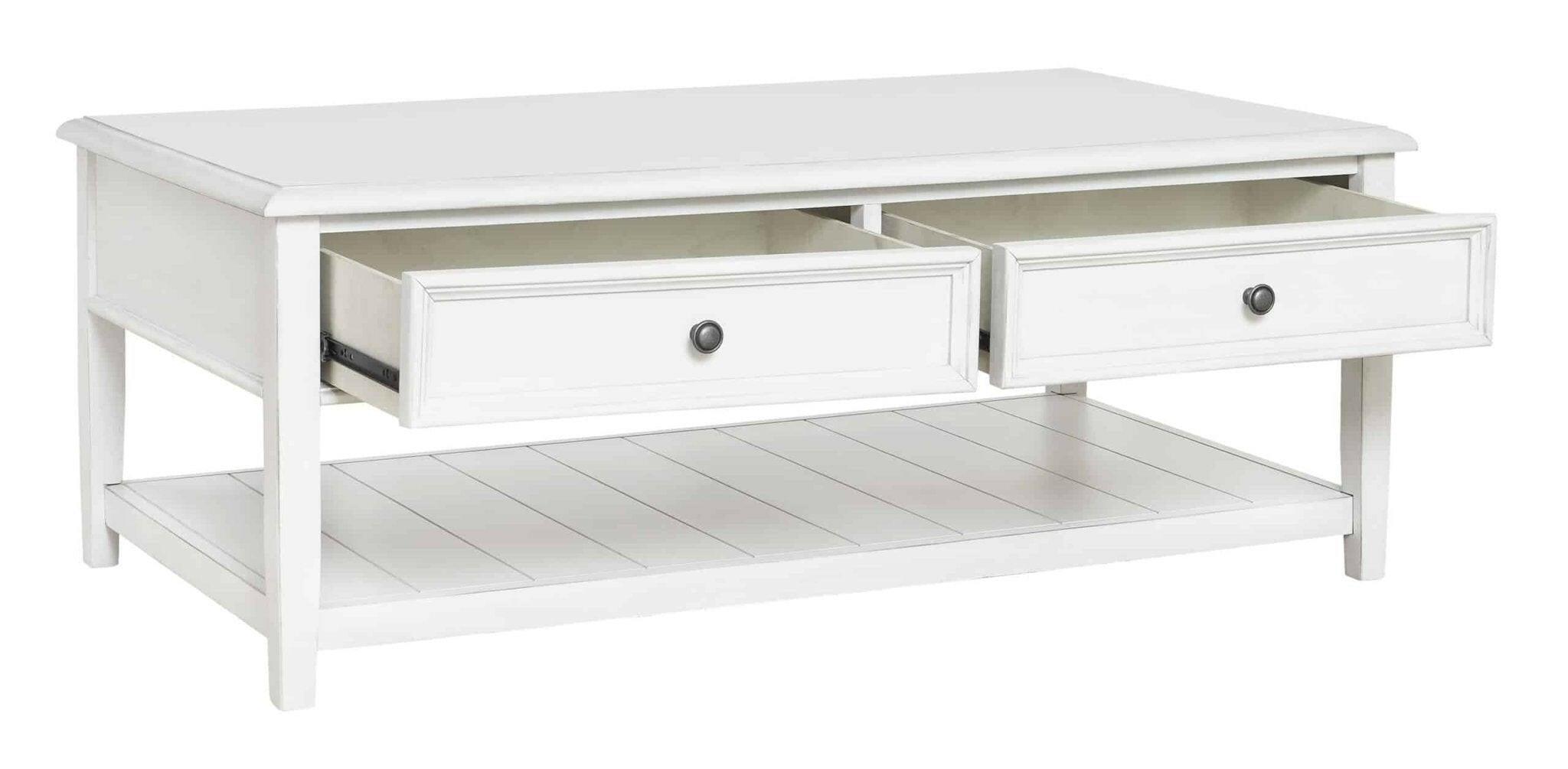 Kanwyn Cocktail Table T937 - Modern Coffee Table with Storage Shelf for Living Room, Bedroom & Office - Stylish End Table with Durable Metal Frame & Tempered Glass Top