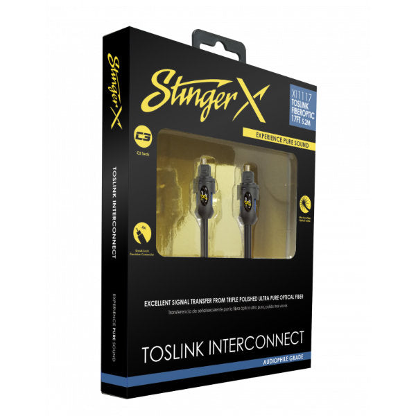 Stinger XI1117 17-Foot Fiber Optic Cable - High-Speed Digital Audio Connection for Home Theater & Gaming Systems
