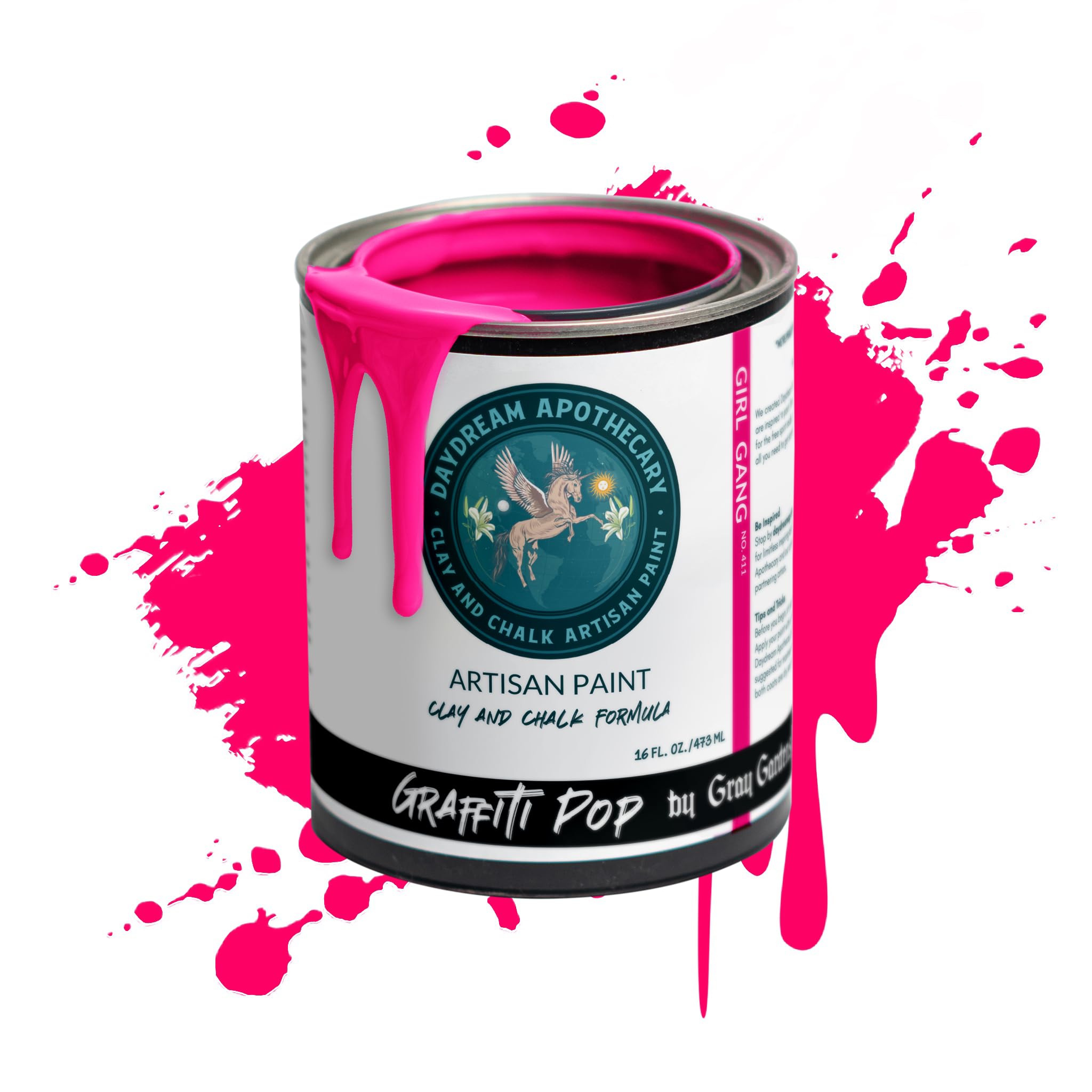 Premium Matte Hot Pink Chalk & Clay Paint for Furniture - 16oz Non-Toxic DIY Wood Paint for Home Decor, Artists & Crafters | Perfect for Upcycling, Vintage Furniture & Creative Projects