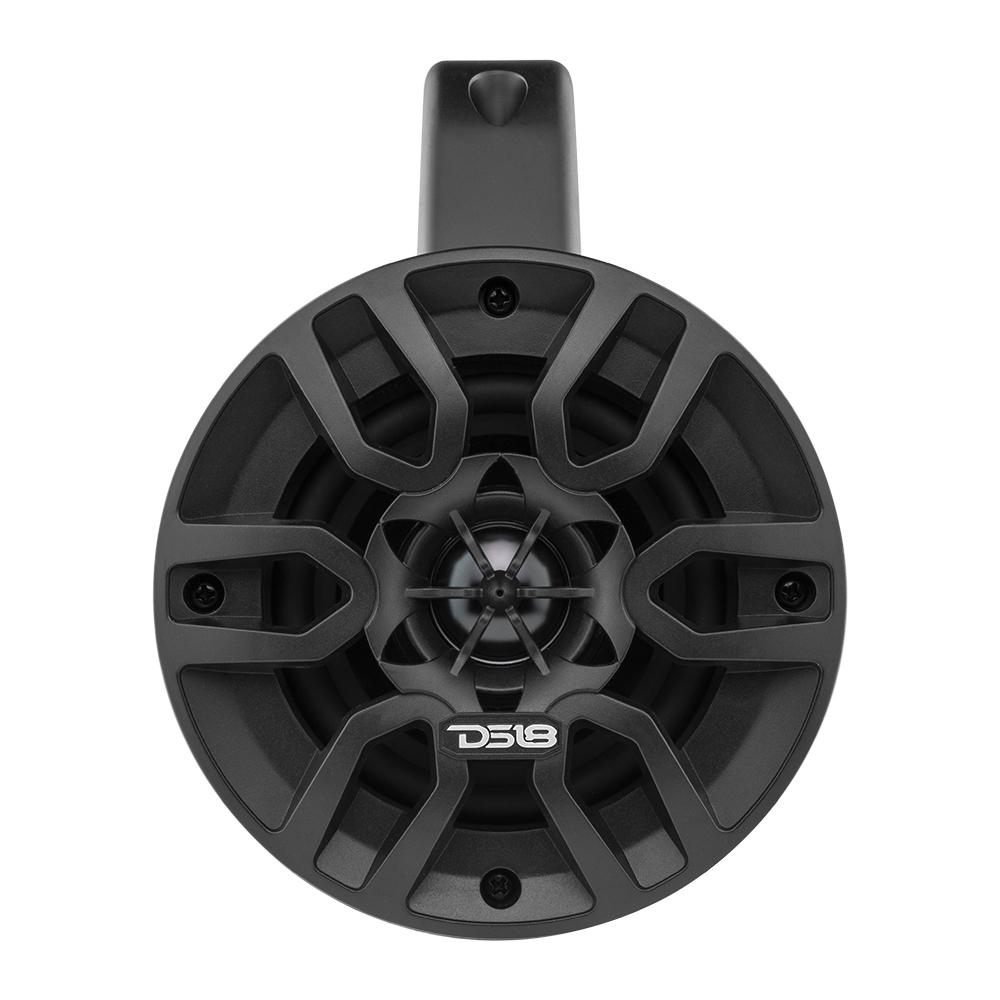 MP4 Wakeboard Tower Speakers - 50 Watts RMS, Black - Premium Waterproof Marine Audio for Boats, Wakeboarding & Outdoor Adventures