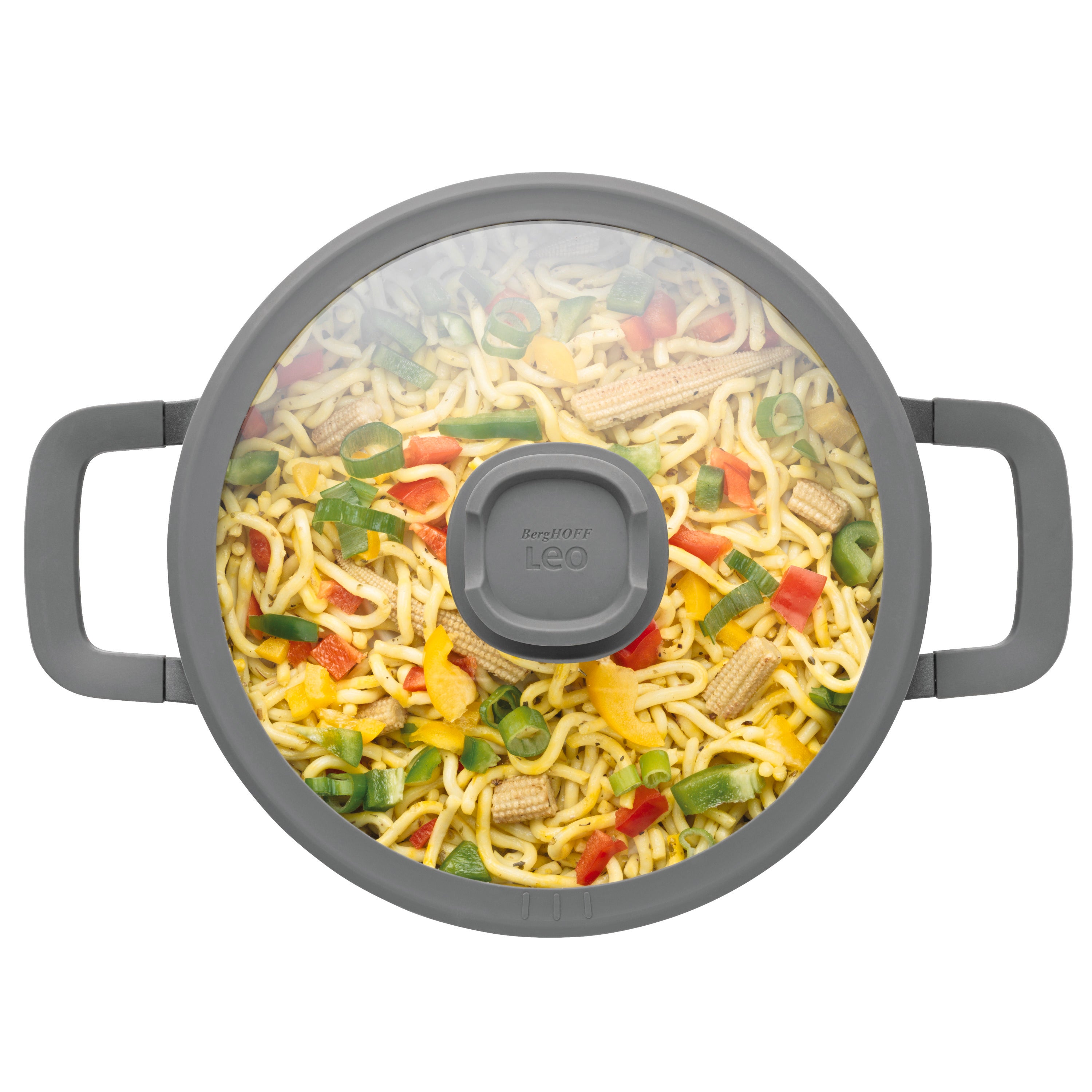 BergHOFF Stone 10 Non-Stick Stockpot with Glass Lid - 5.9 Quart Dutch Oven for Soups, Stews & Pasta - Durable Ceramic Coated Cookware for Gas, Electric & Induction Stoves - Perfect for Family Cooking & Entertaining