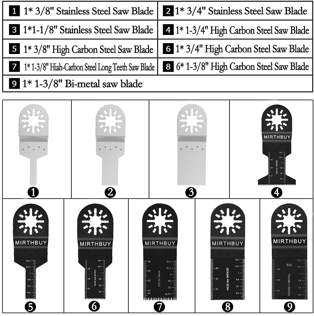 100-Piece Oscillating Saw Blade Accessory Kit - Multi-Tool Blades for Fein Multimaster, Dremel, Makita, Einhell - Perfect for Wood, Metal & Drywall Cutting
