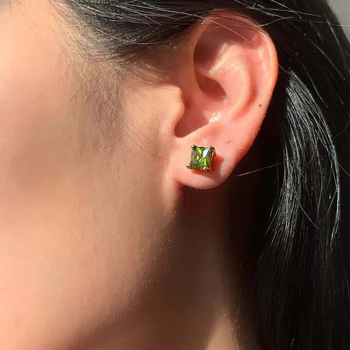 18K Gold Plated Cubic Zirconia Stud Earrings - Elegant Tiny CZ Earrings for Women | Perfect for Everyday Wear, Parties & Gifting (JDE758)